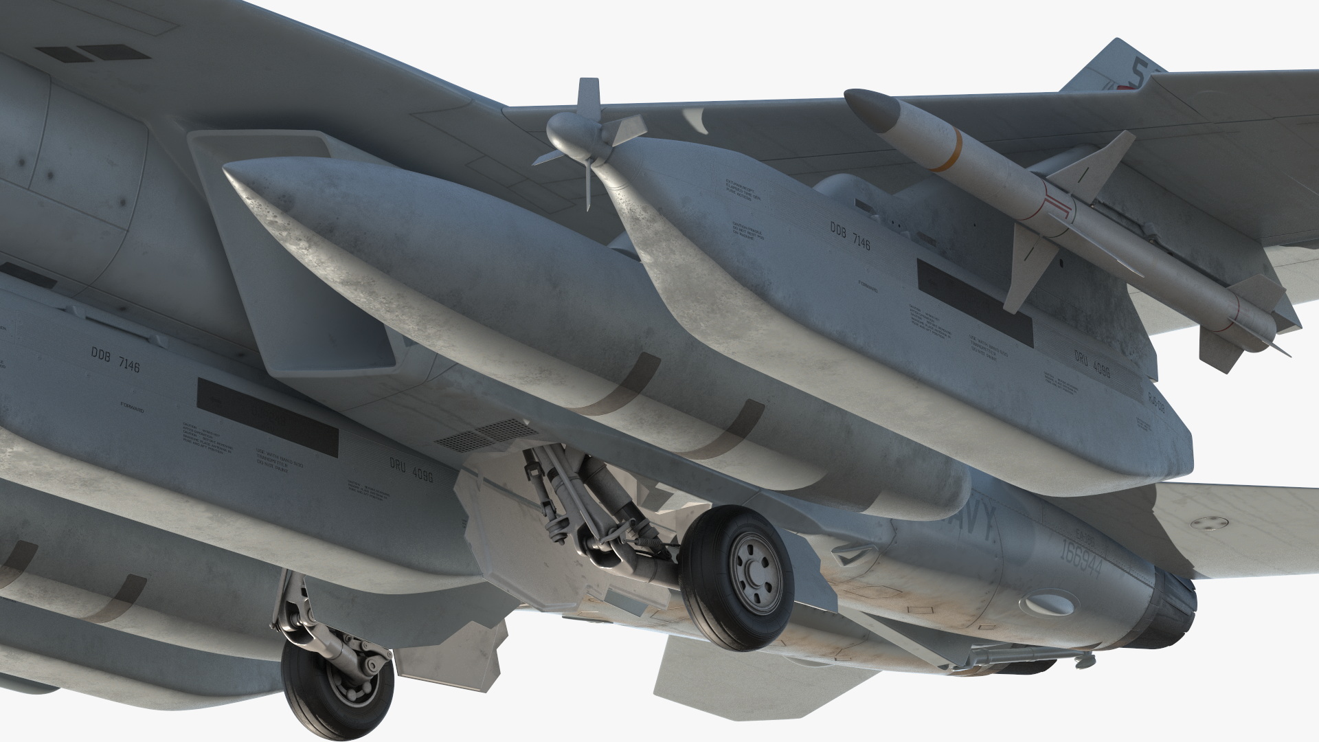 Boeing EA 18G Jet Aircraft Simplified 3D