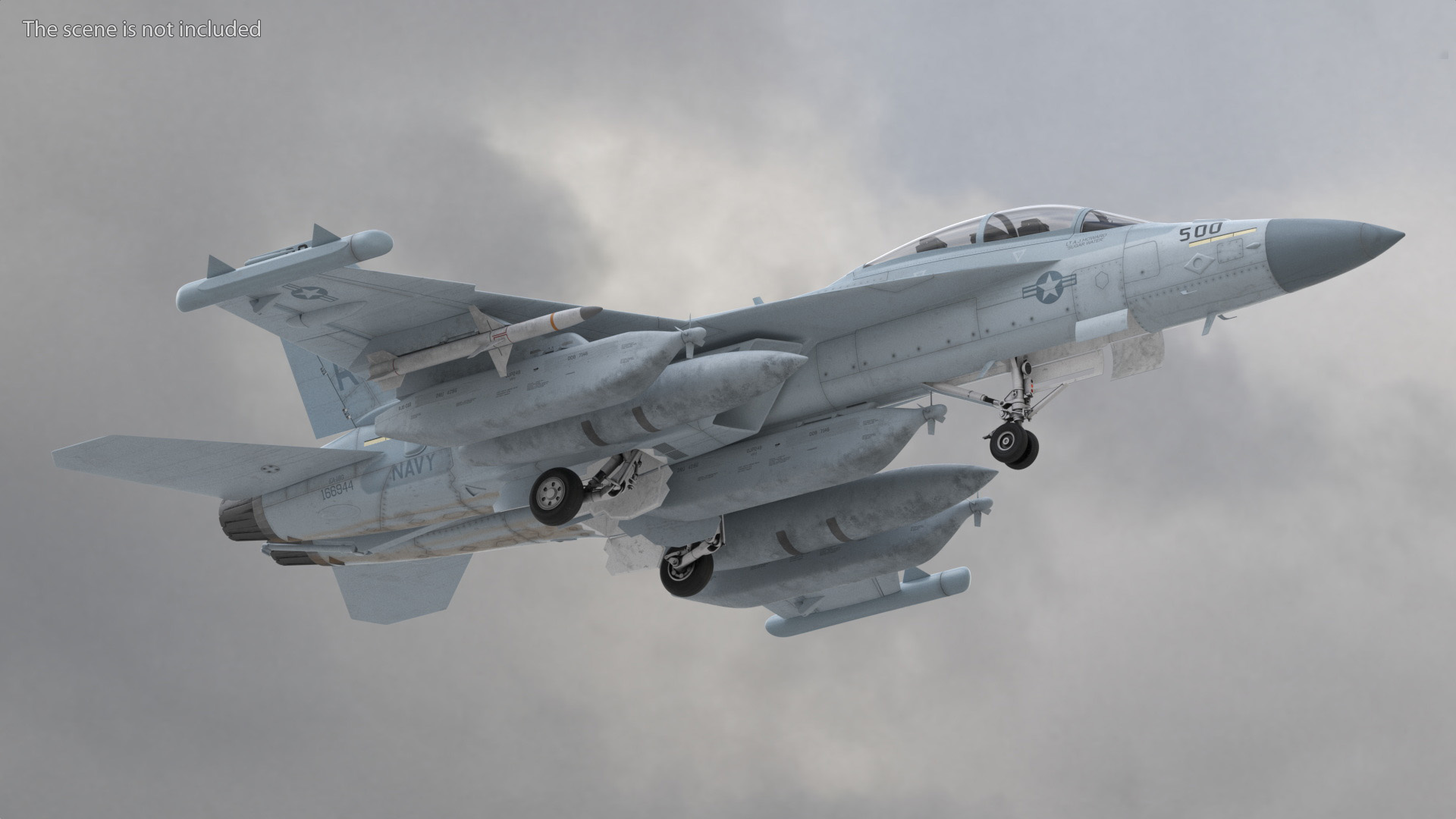Boeing EA 18G Jet Aircraft Simplified 3D