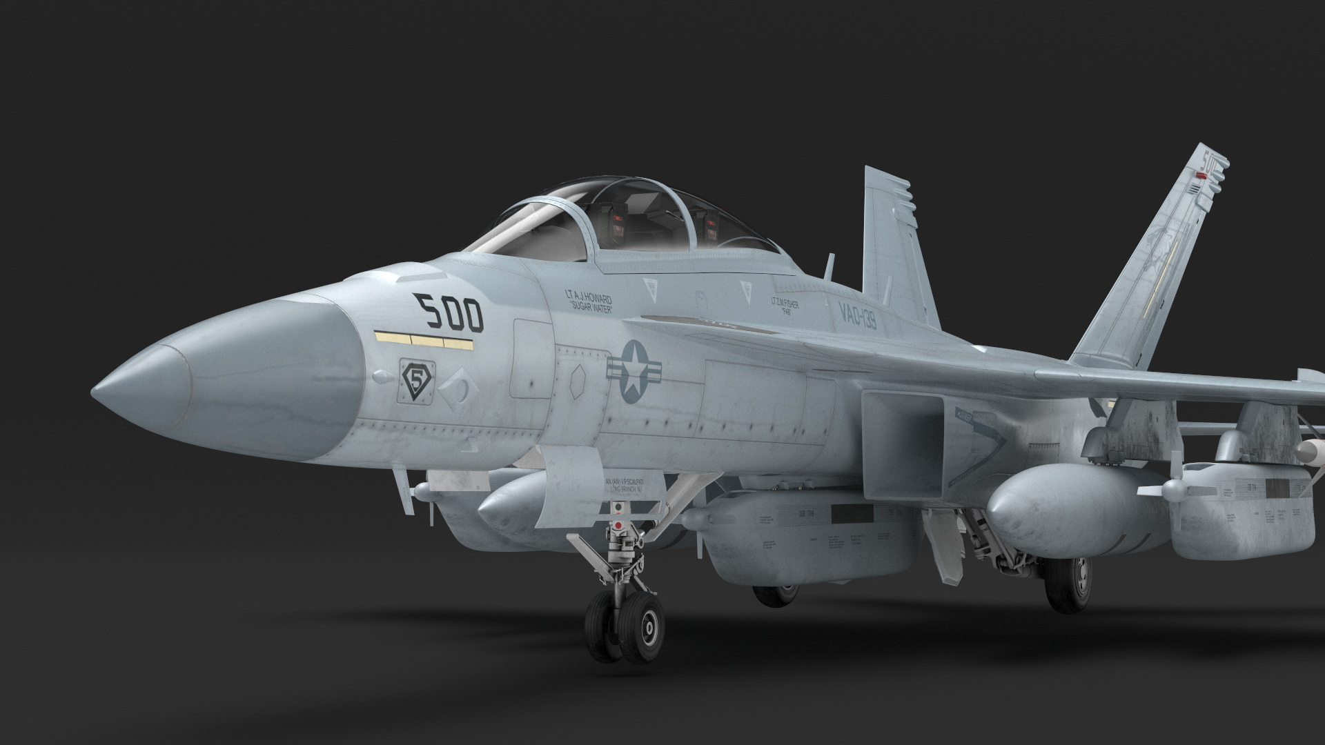 Boeing EA 18G Jet Aircraft Simplified 3D