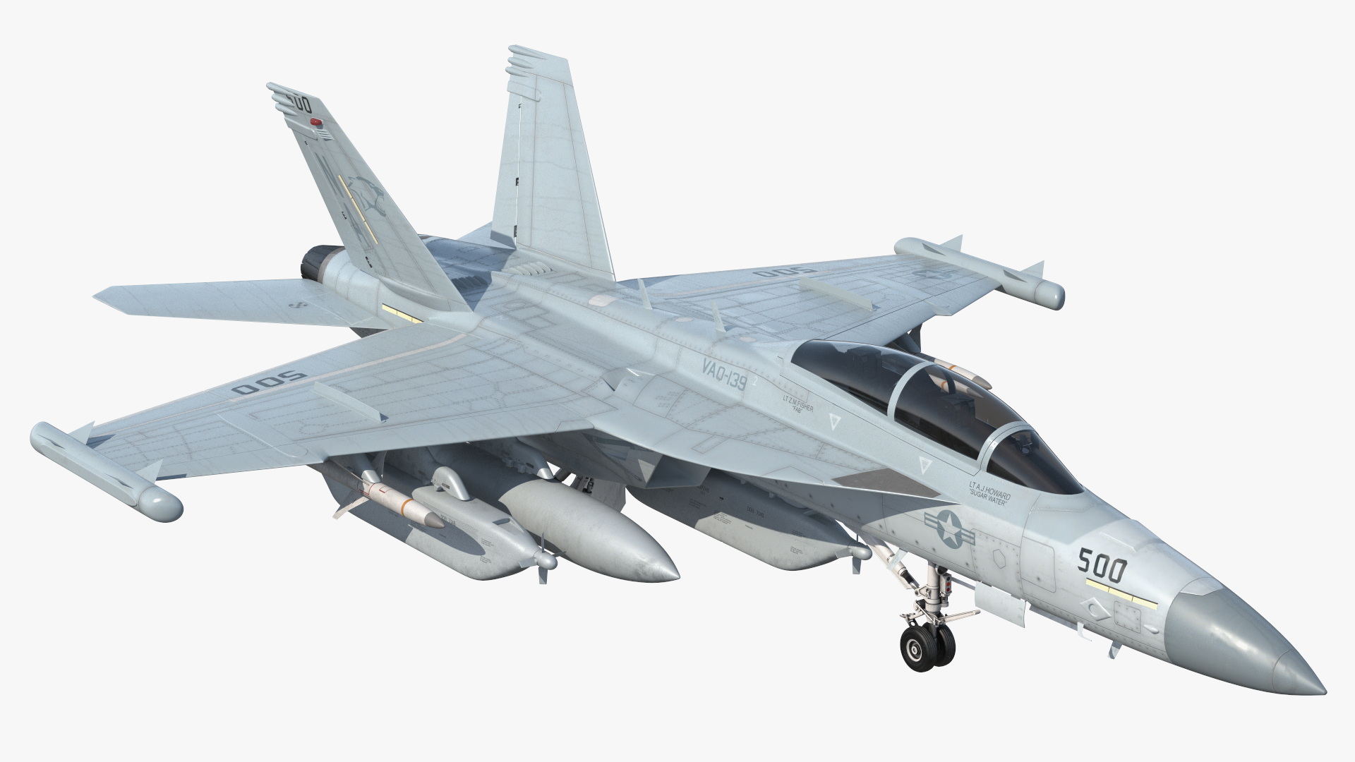 Boeing EA 18G Jet Aircraft Simplified 3D