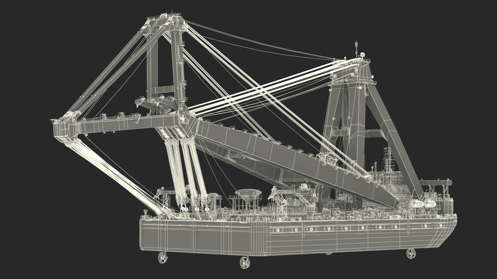 3D Floating Vessel Crane