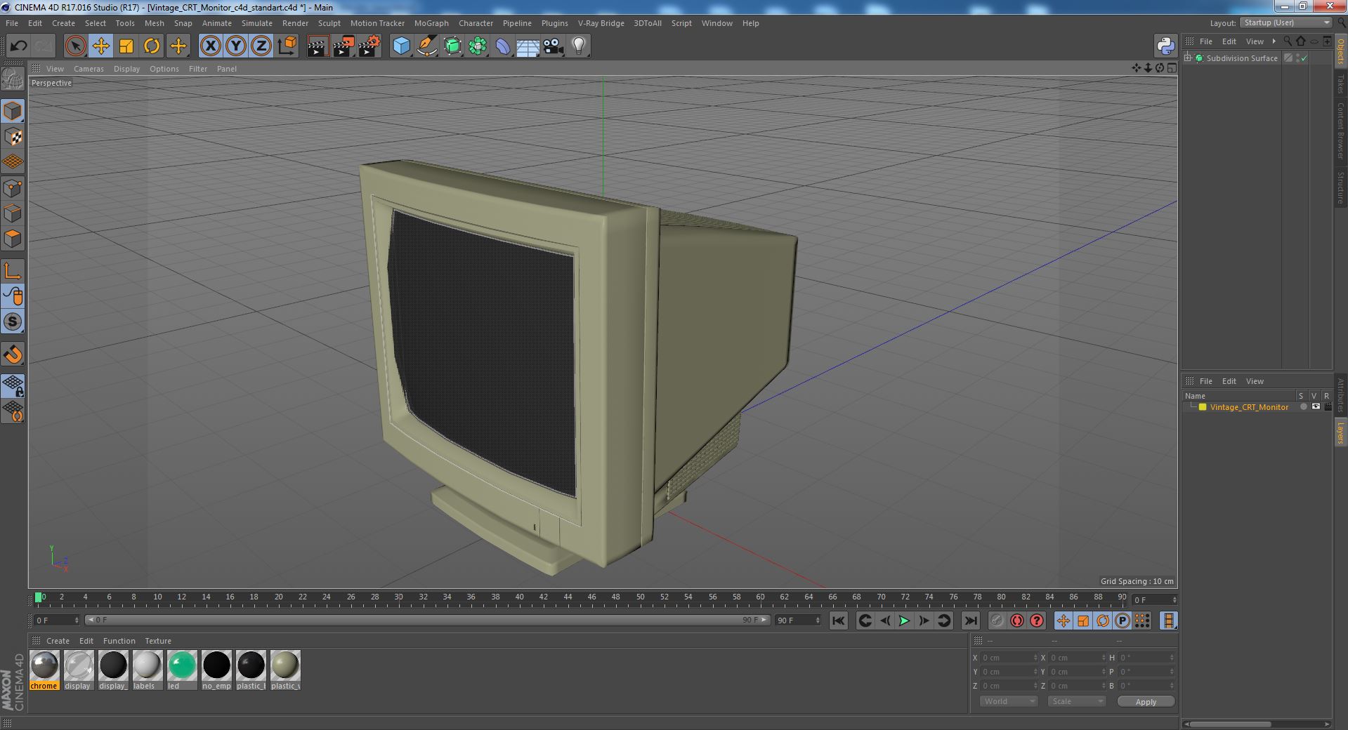 Vintage CRT Monitor 3D model