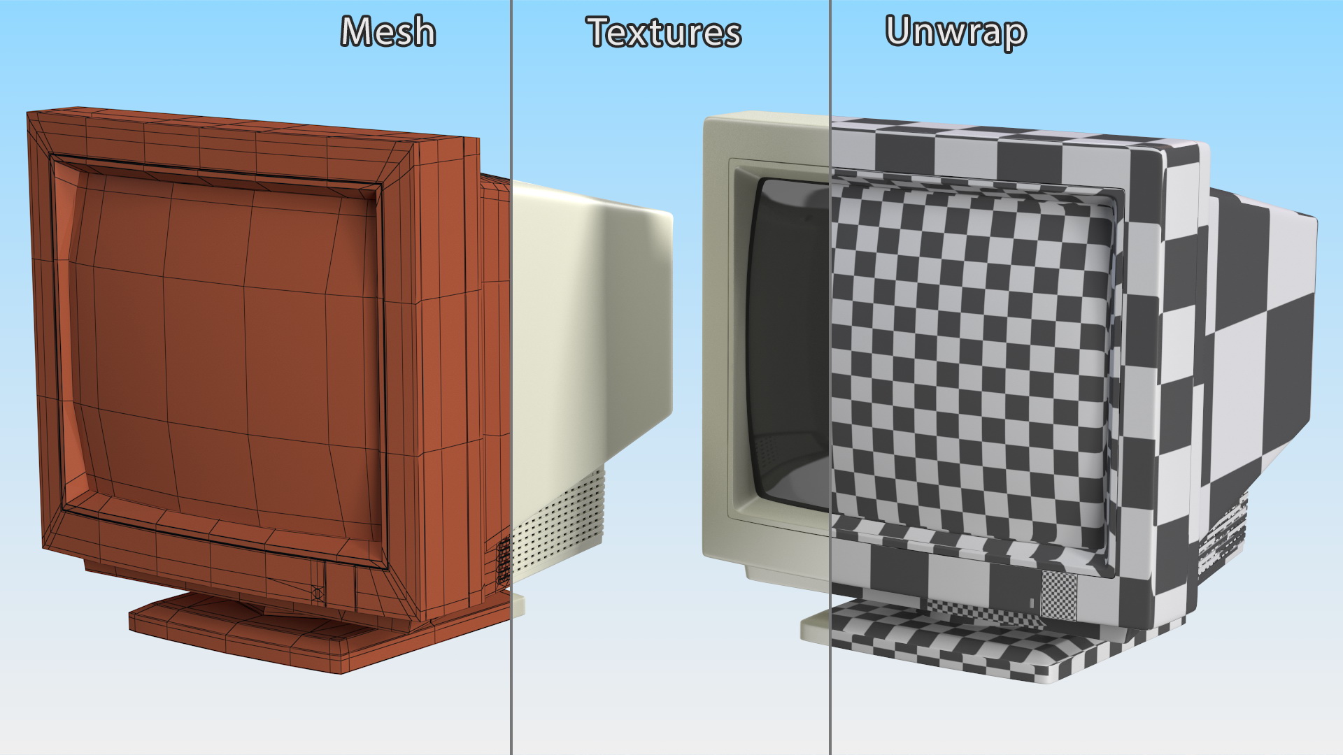 Vintage CRT Monitor 3D model