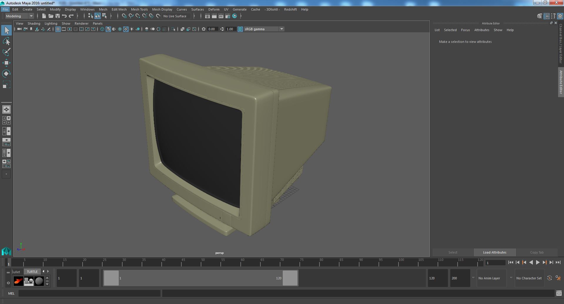 Vintage CRT Monitor 3D model