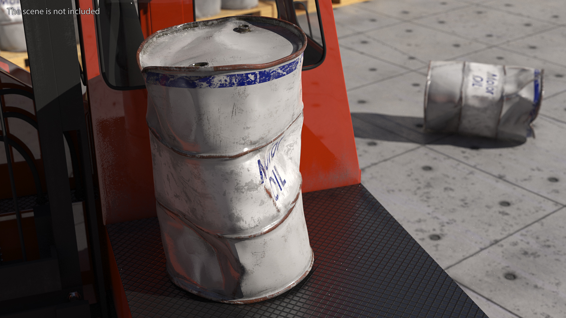 Damaged Motor Oil Barrel 3D model