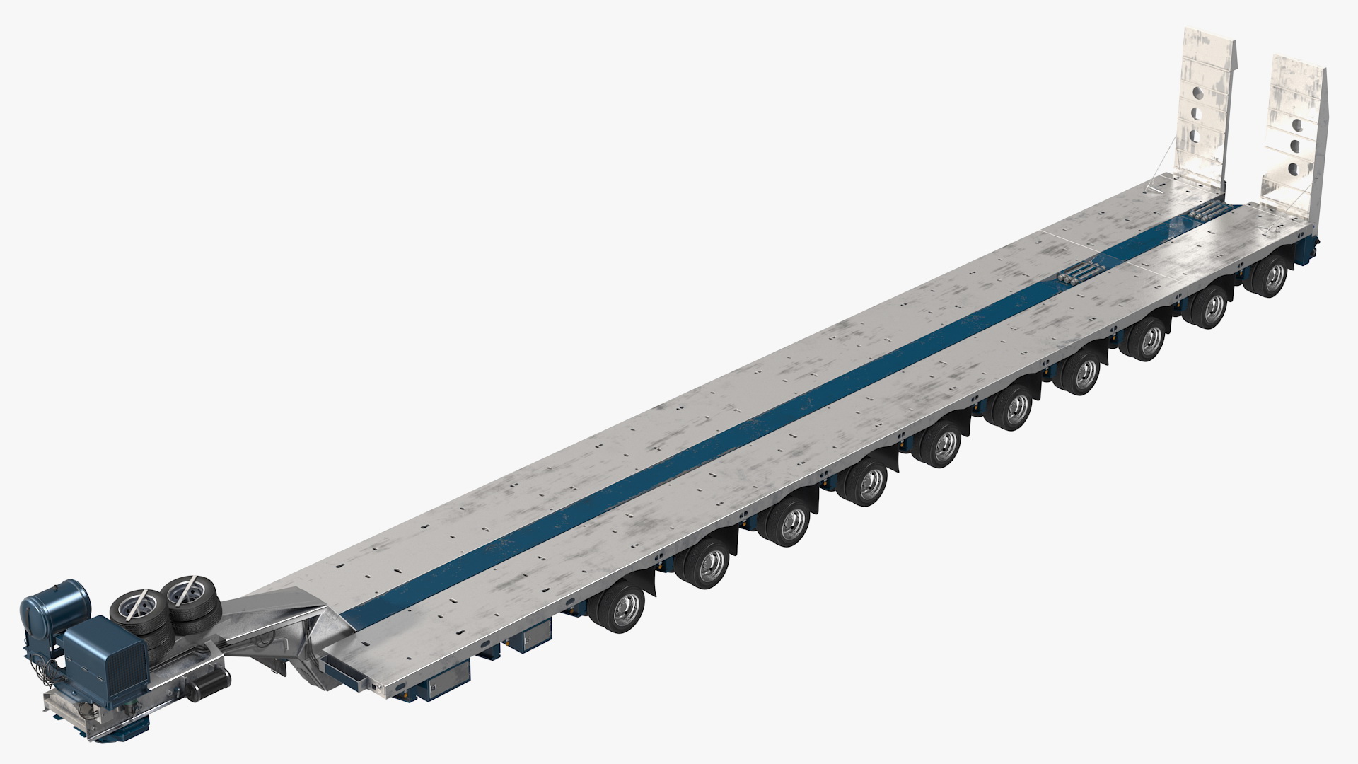 3D model Cabover Truck with Bulldozer on Heavy Transport Trailer