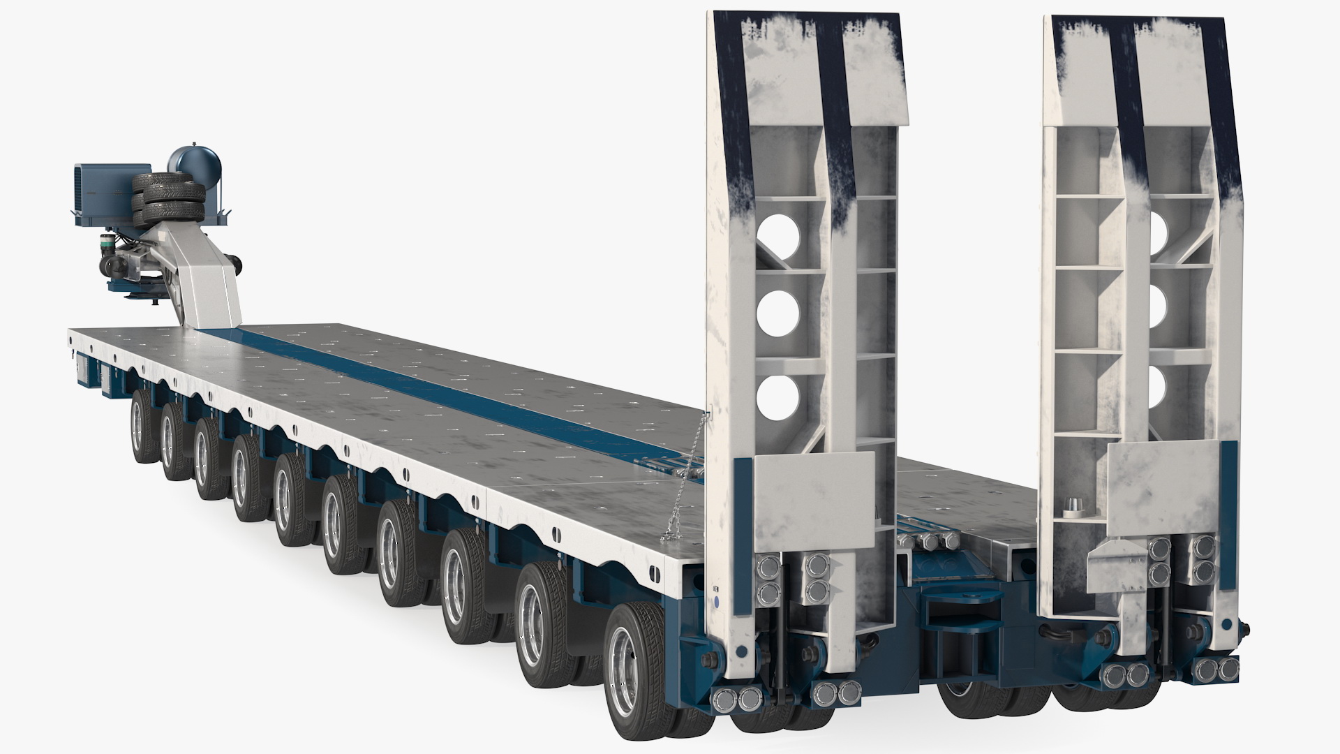 3D model Cabover Truck with Bulldozer on Heavy Transport Trailer