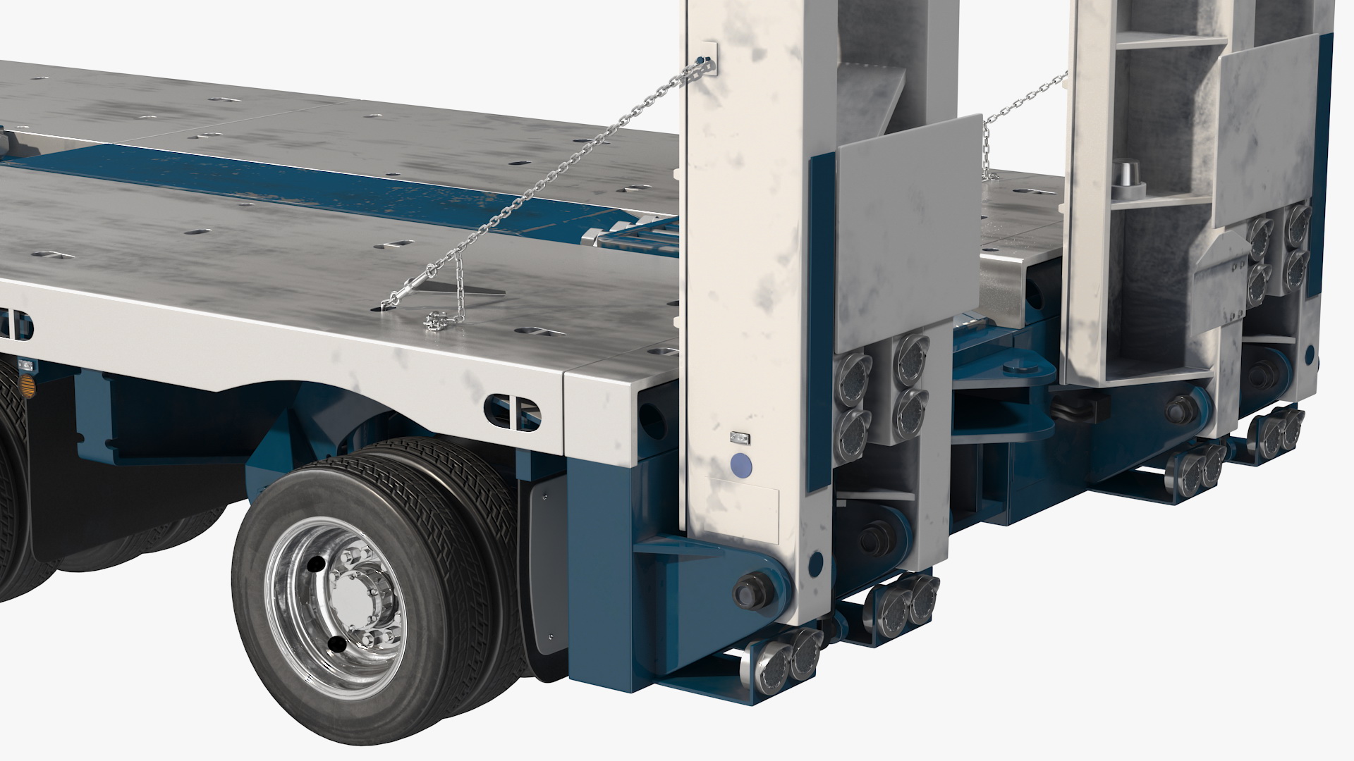3D model Cabover Truck with Bulldozer on Heavy Transport Trailer