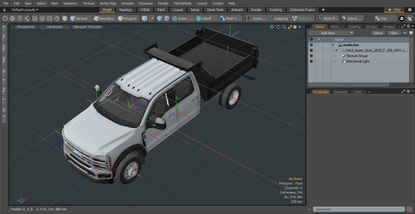3D Ford Super Duty 2023 F-550 DRW Lariat Silver Metallic model