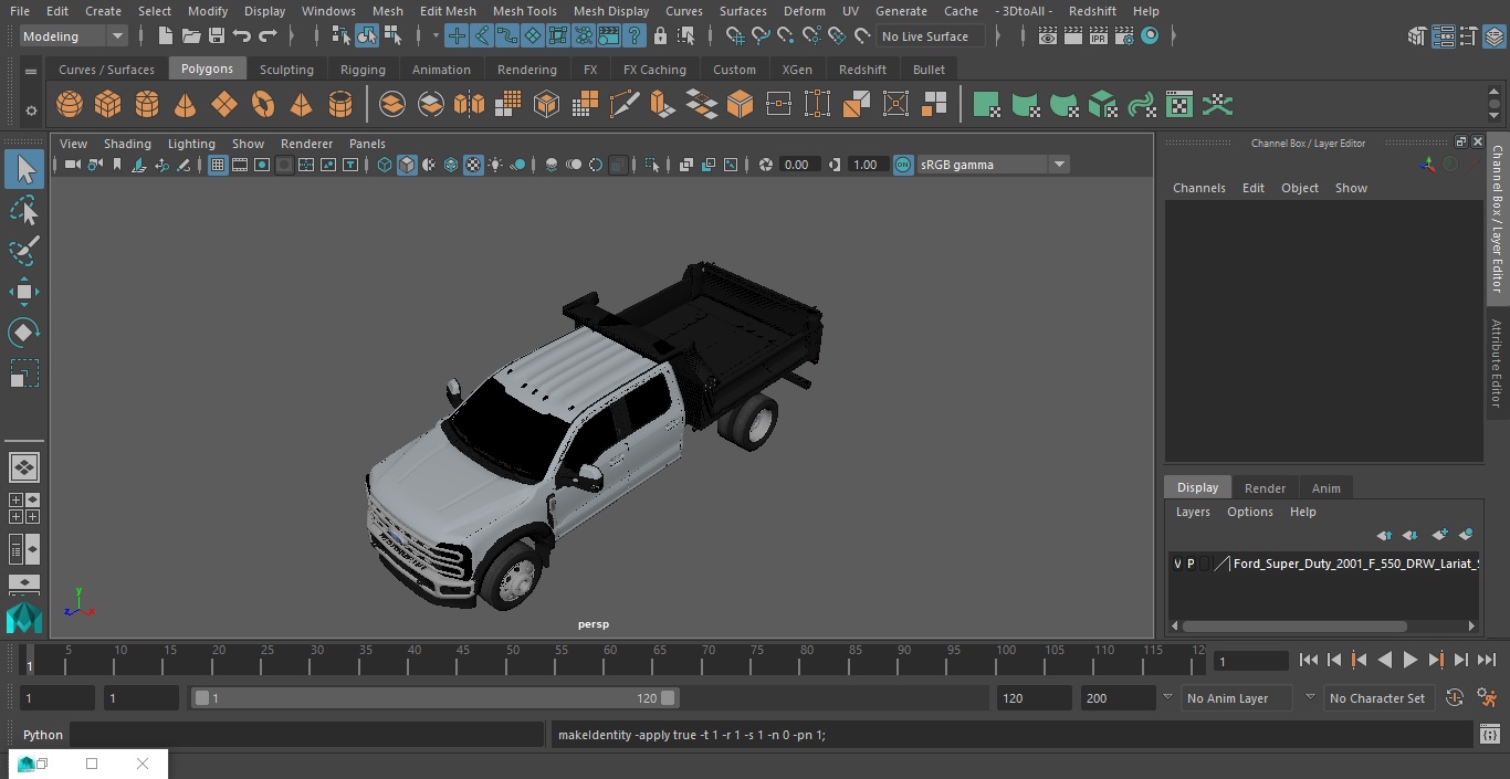3D Ford Super Duty 2023 F-550 DRW Lariat Silver Metallic model
