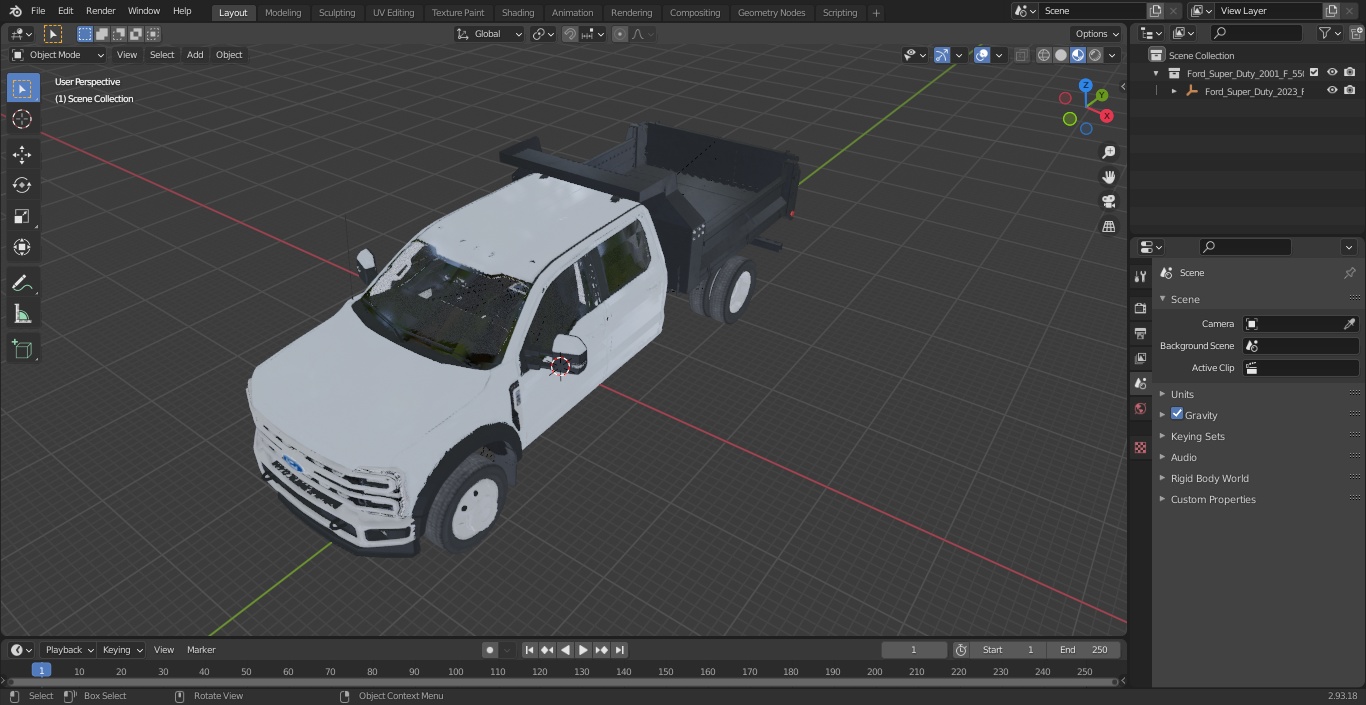3D Ford Super Duty 2023 F-550 DRW Lariat Silver Metallic model
