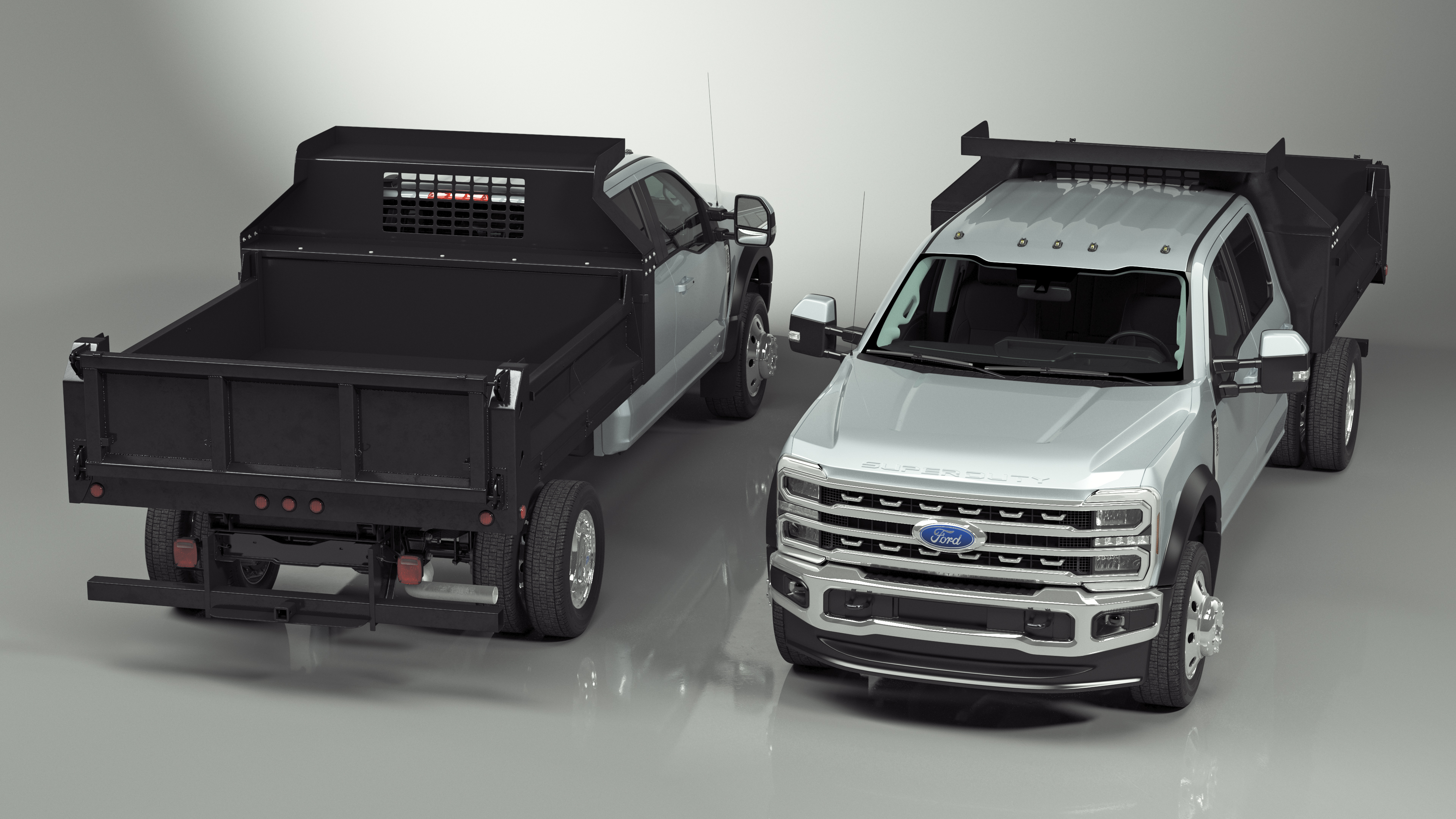 3D Ford Super Duty 2023 F-550 DRW Lariat Silver Metallic model