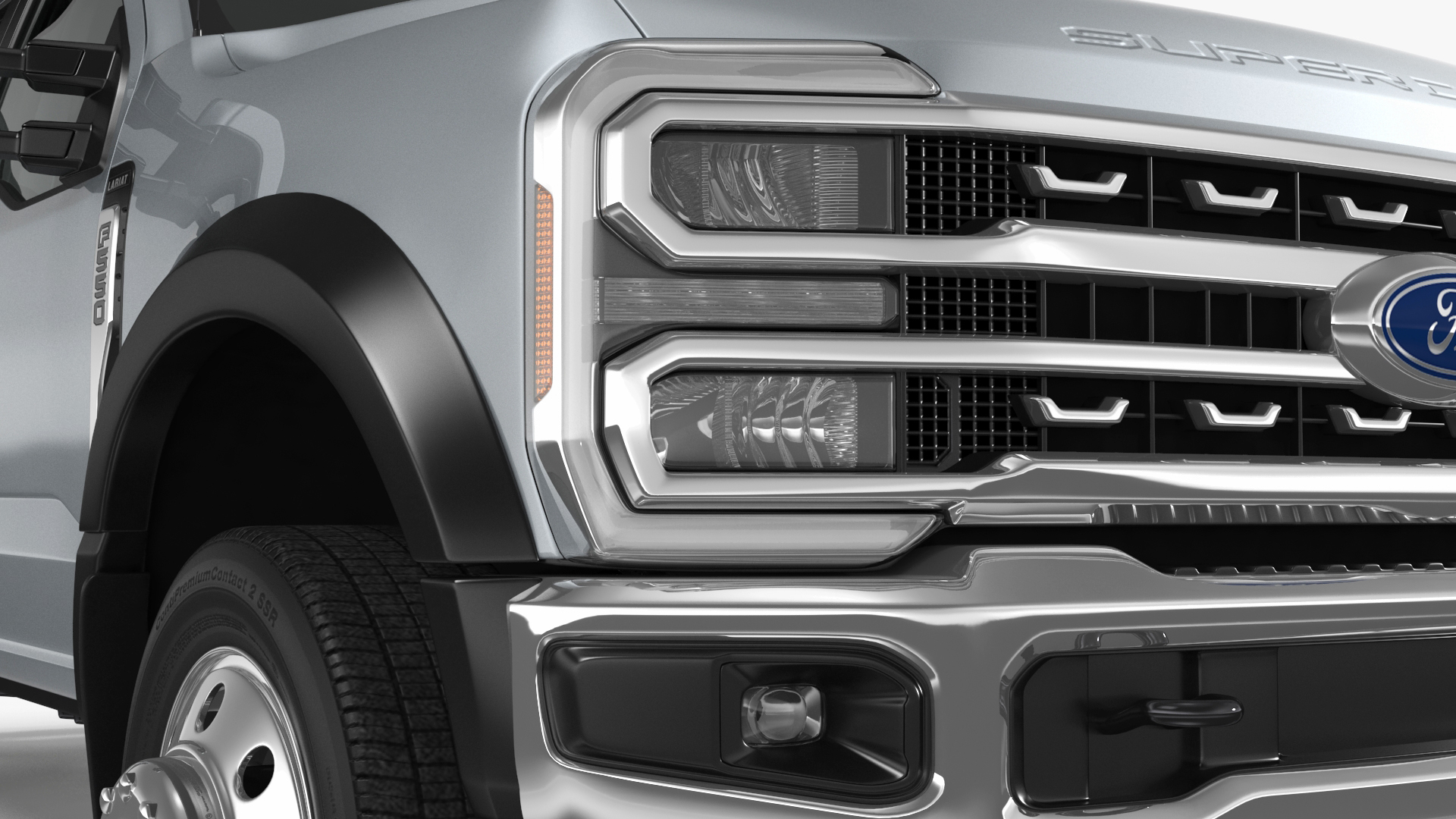 3D Ford Super Duty 2023 F-550 DRW Lariat Silver Metallic model