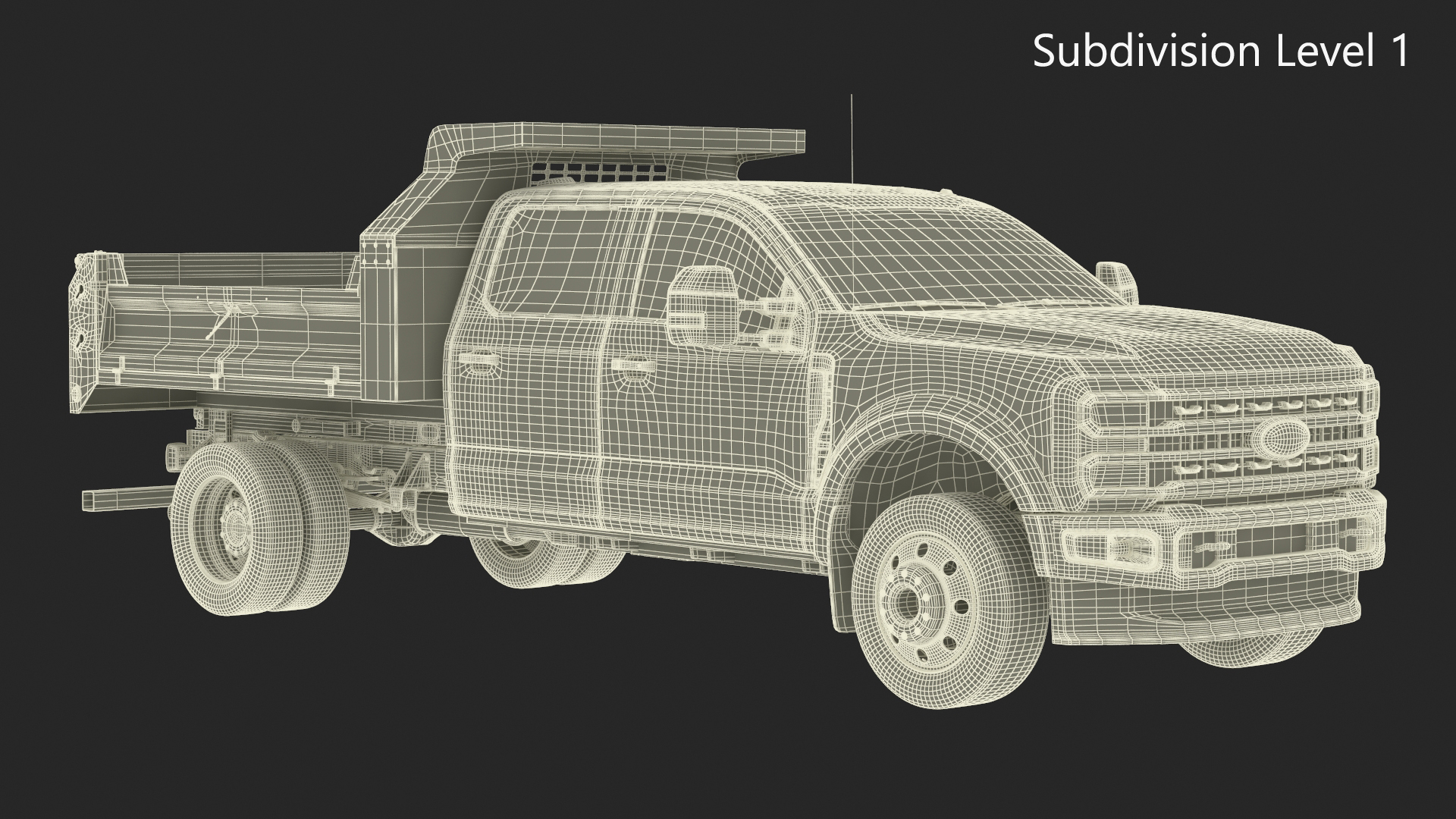 3D Ford Super Duty 2023 F-550 DRW Lariat Silver Metallic model