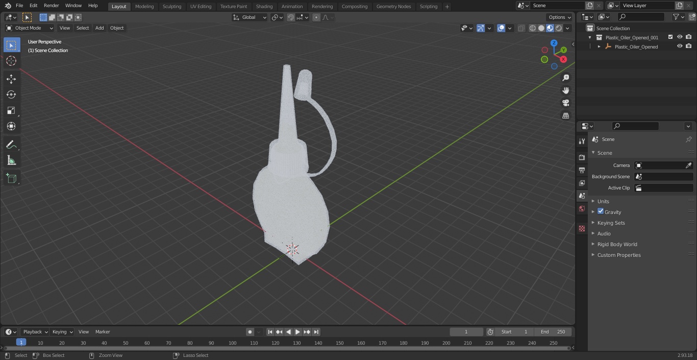 3D model Plastic Oiler Opened