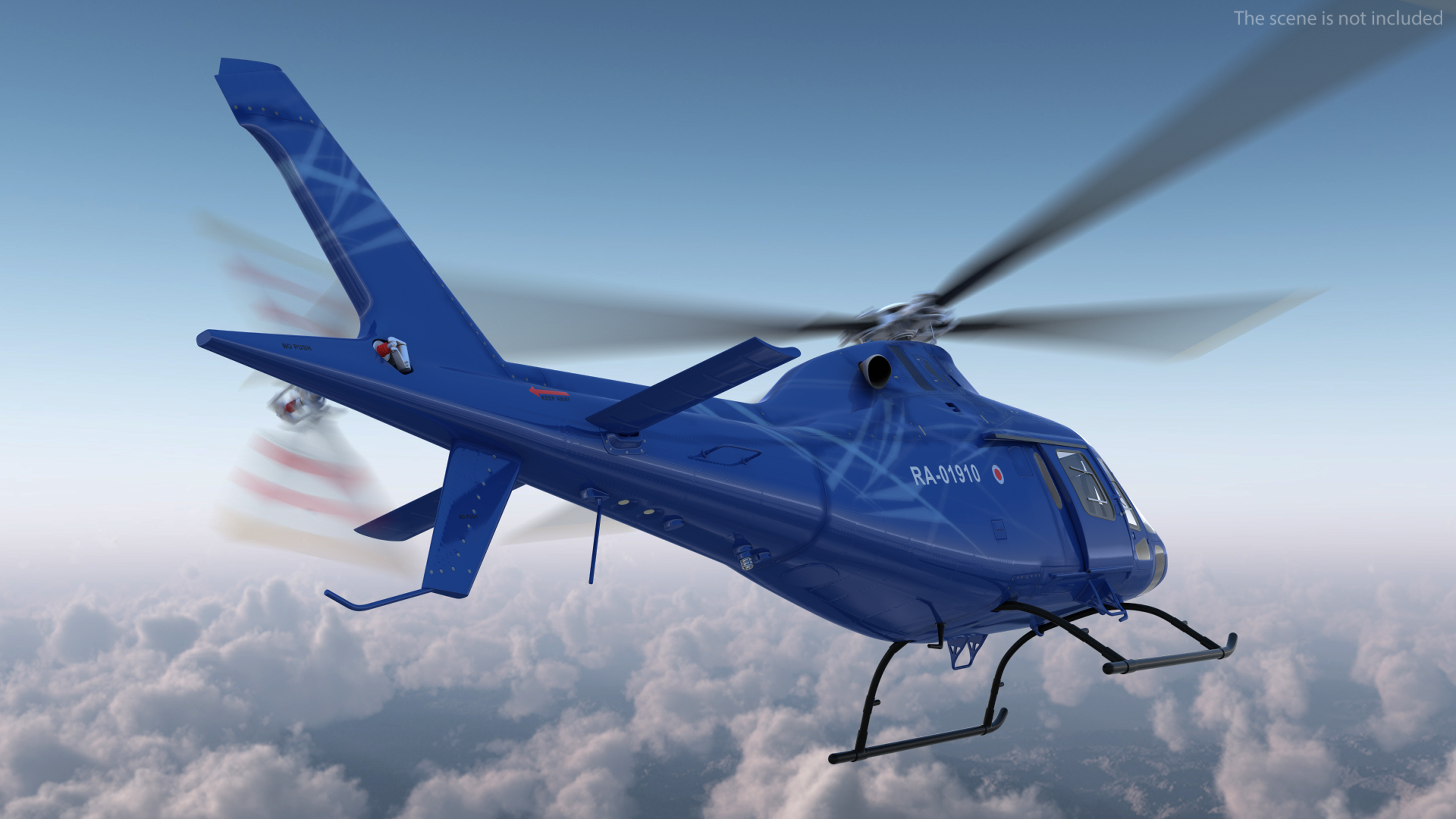 3D Leonardo AgustaWestland AW119 Helicopter Blue Rigged for Maya