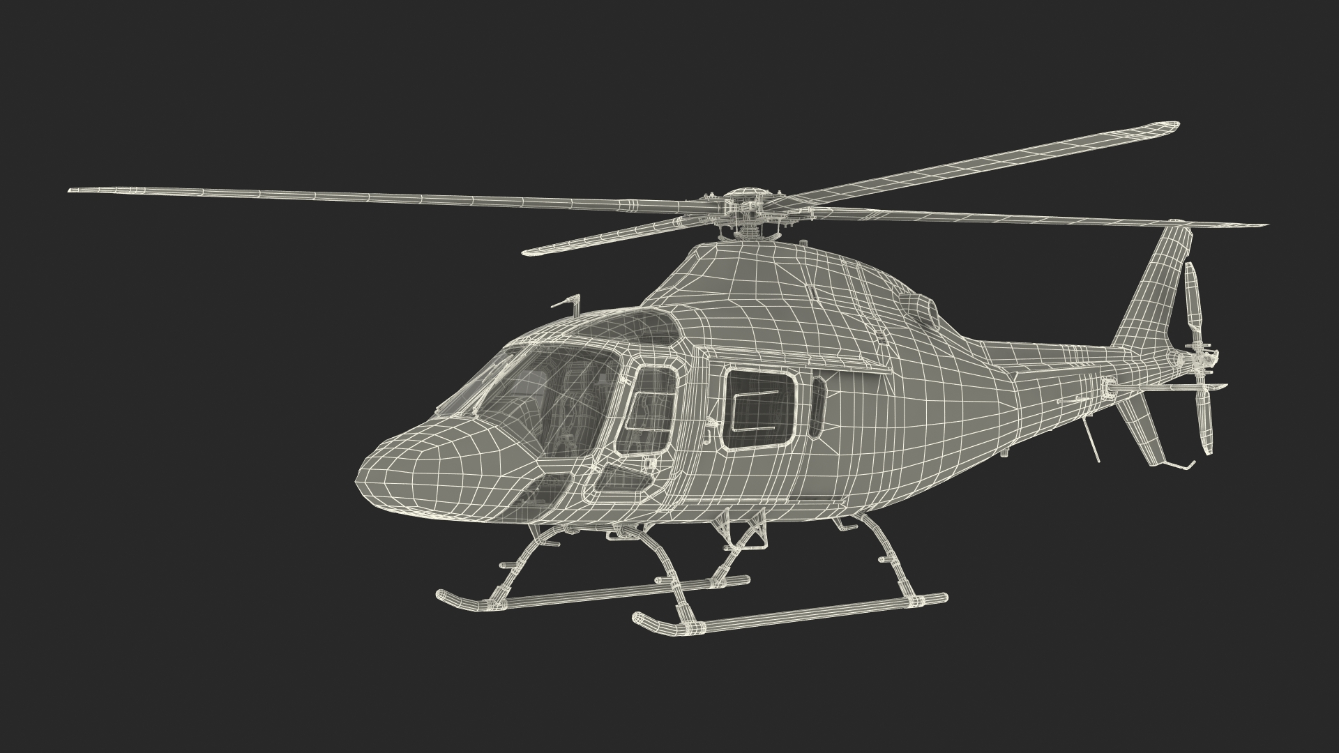 3D Leonardo AgustaWestland AW119 Helicopter Blue Rigged for Maya