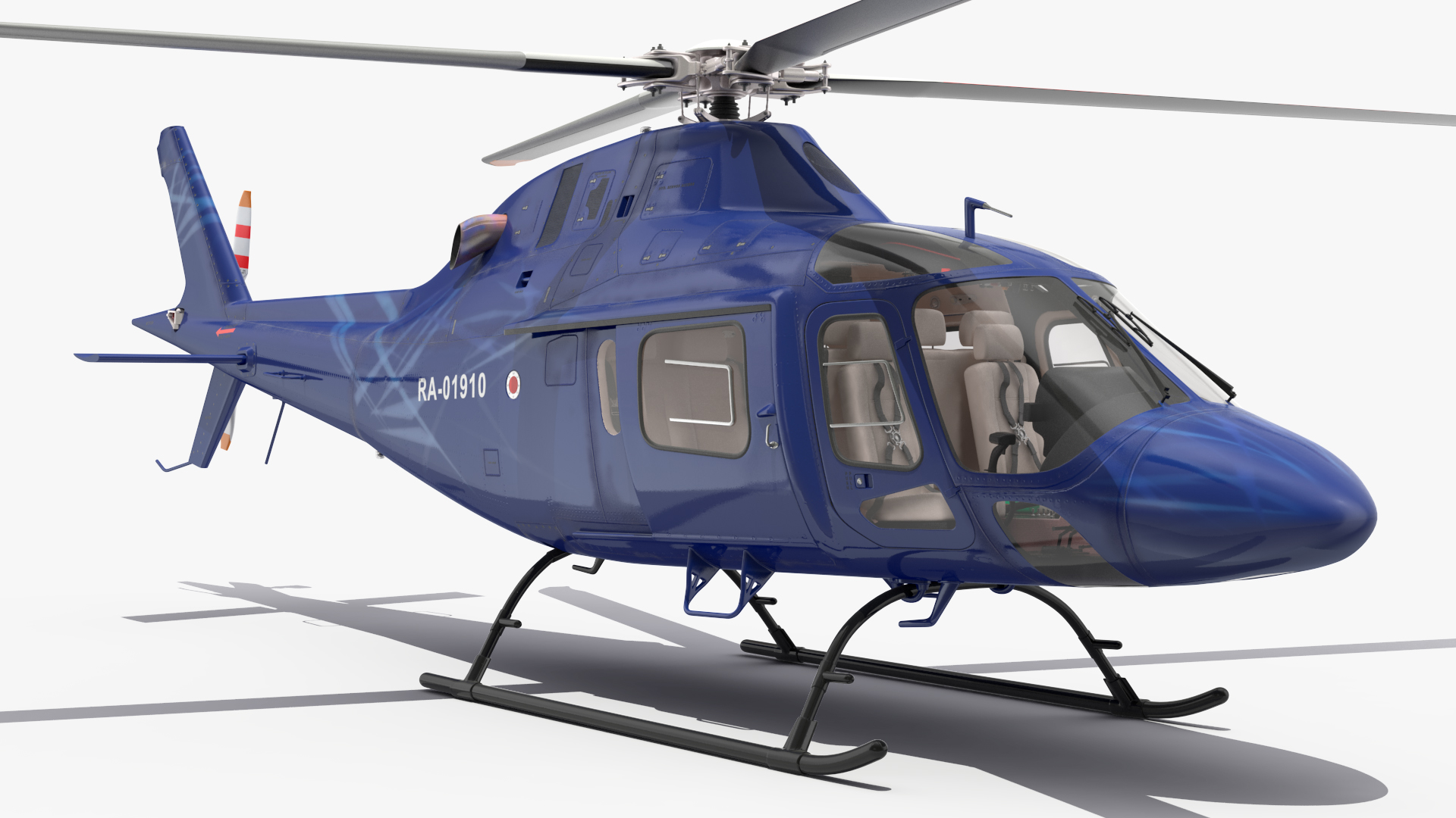3D Leonardo AgustaWestland AW119 Helicopter Blue Rigged for Maya