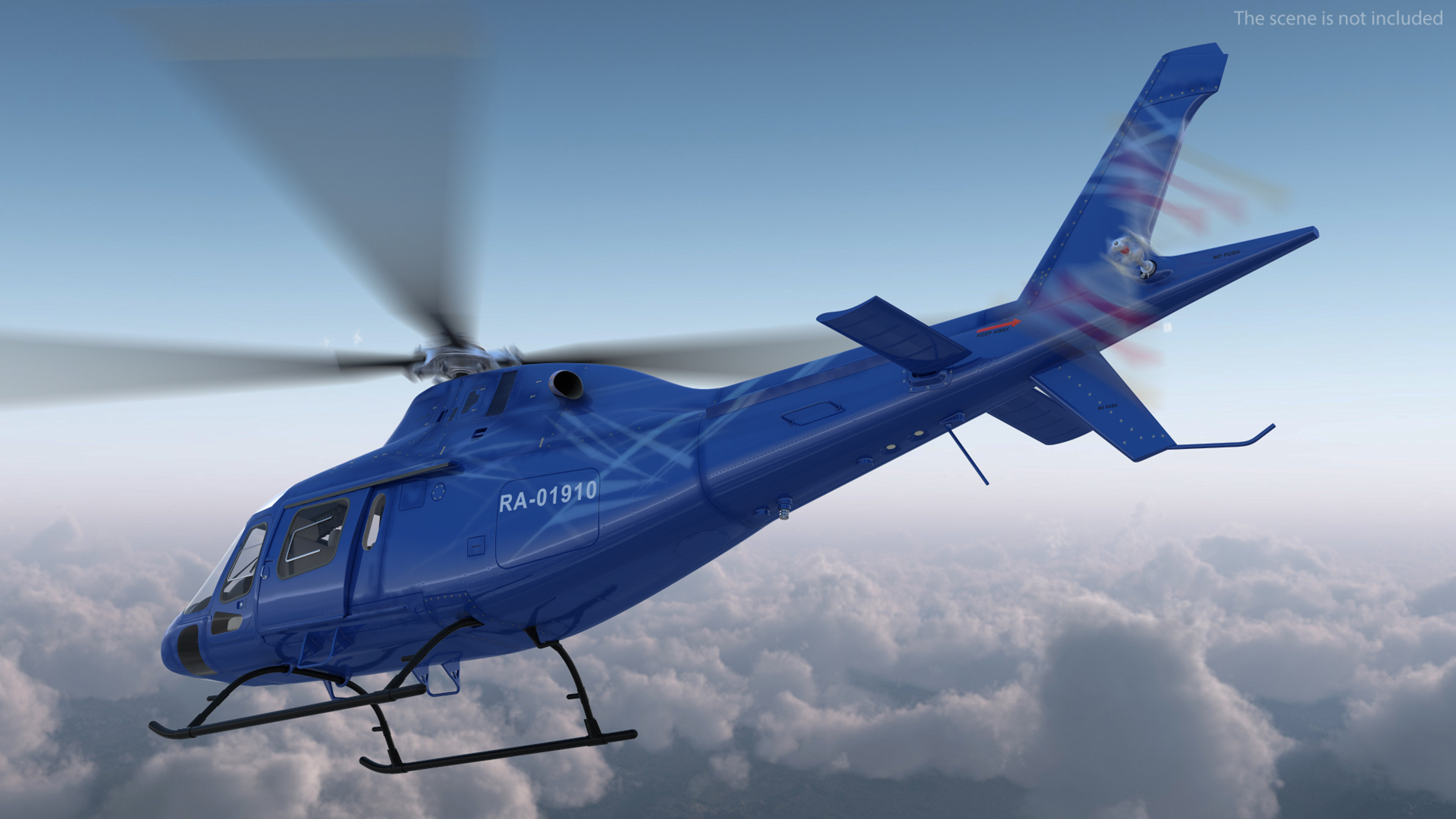 3D Leonardo AgustaWestland AW119 Helicopter Blue Rigged for Maya