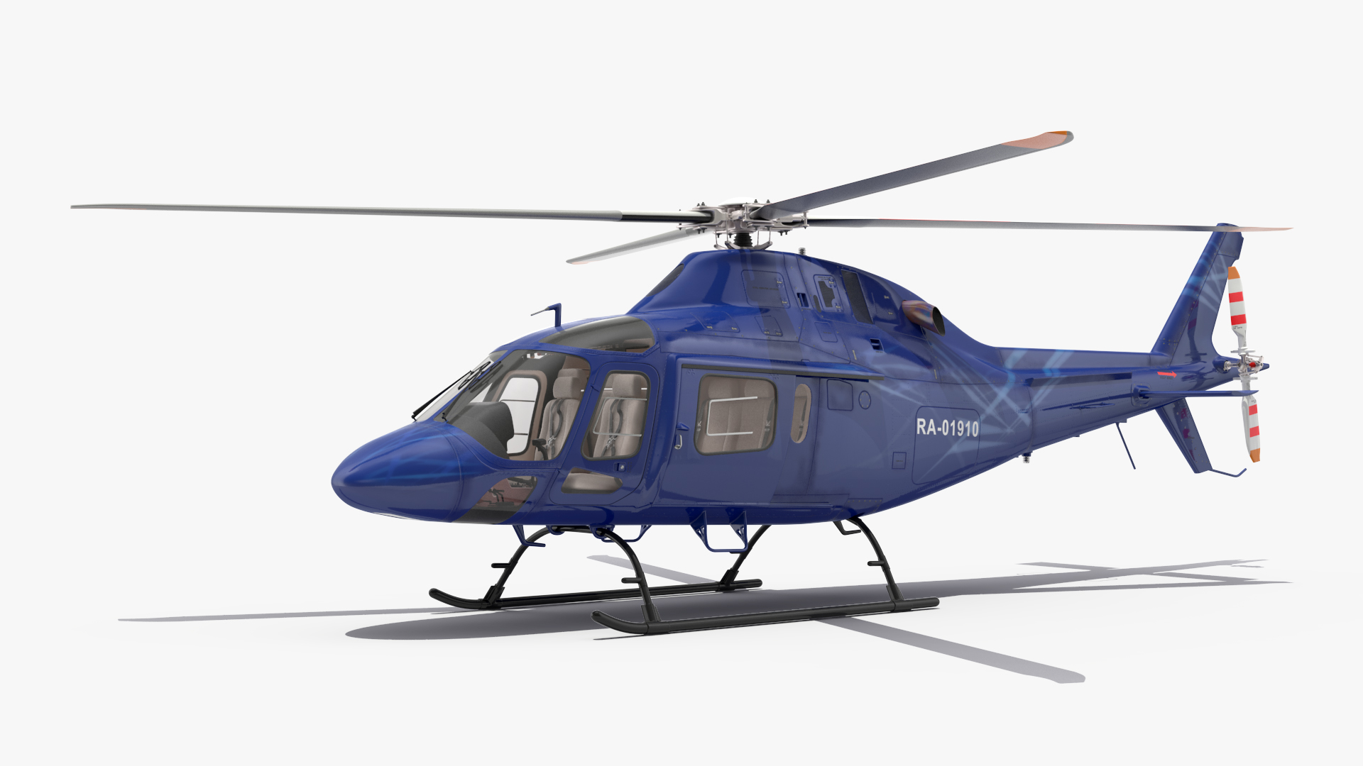 3D Leonardo AgustaWestland AW119 Helicopter Blue Rigged for Maya