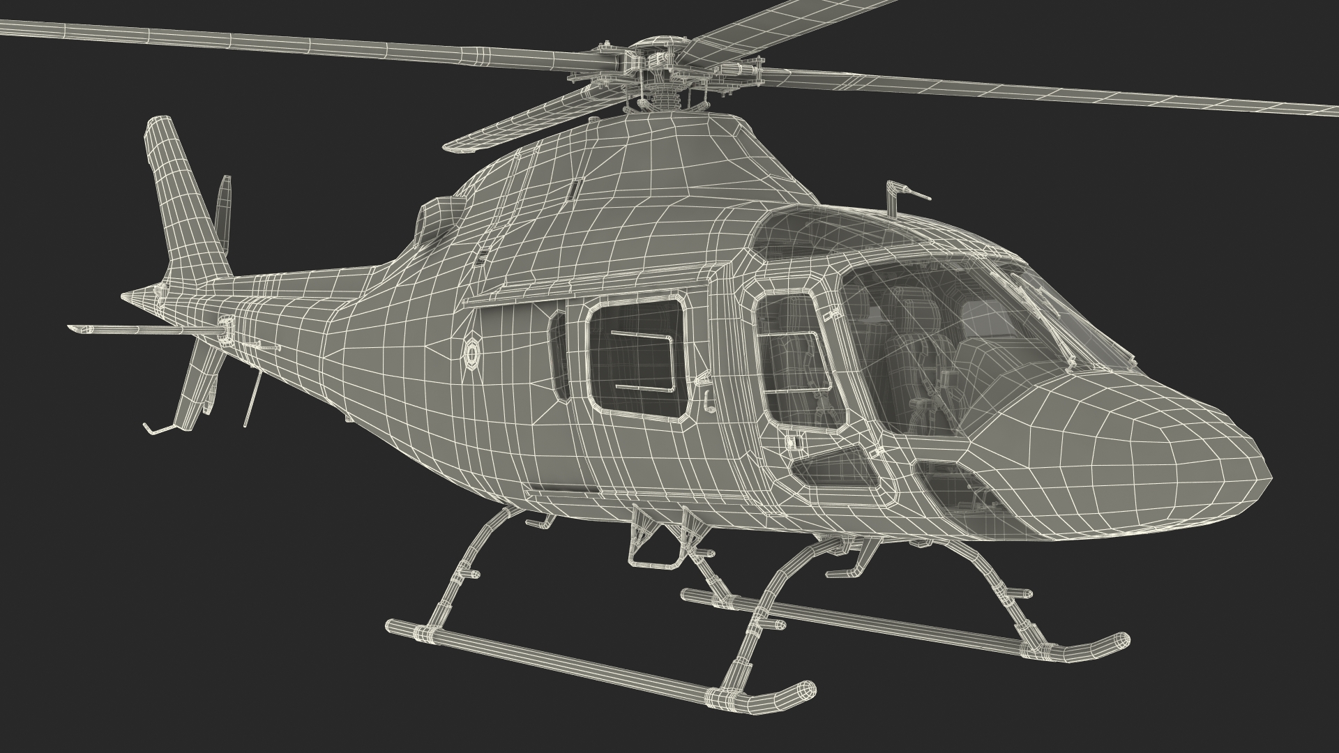 3D Leonardo AgustaWestland AW119 Helicopter Blue Rigged for Maya