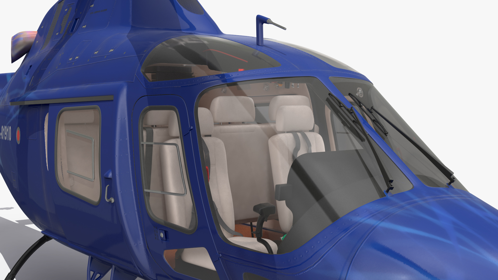 3D Leonardo AgustaWestland AW119 Helicopter Blue Rigged for Maya