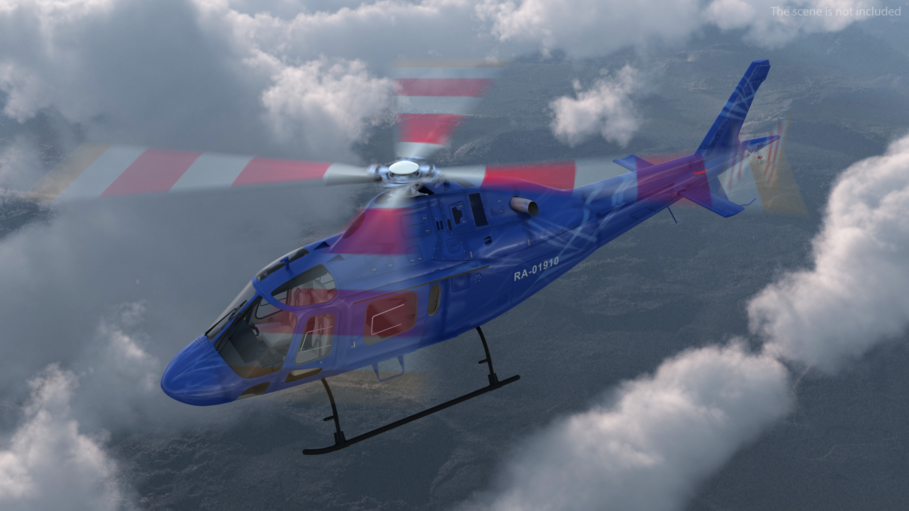 3D Leonardo AgustaWestland AW119 Helicopter Blue Rigged for Maya