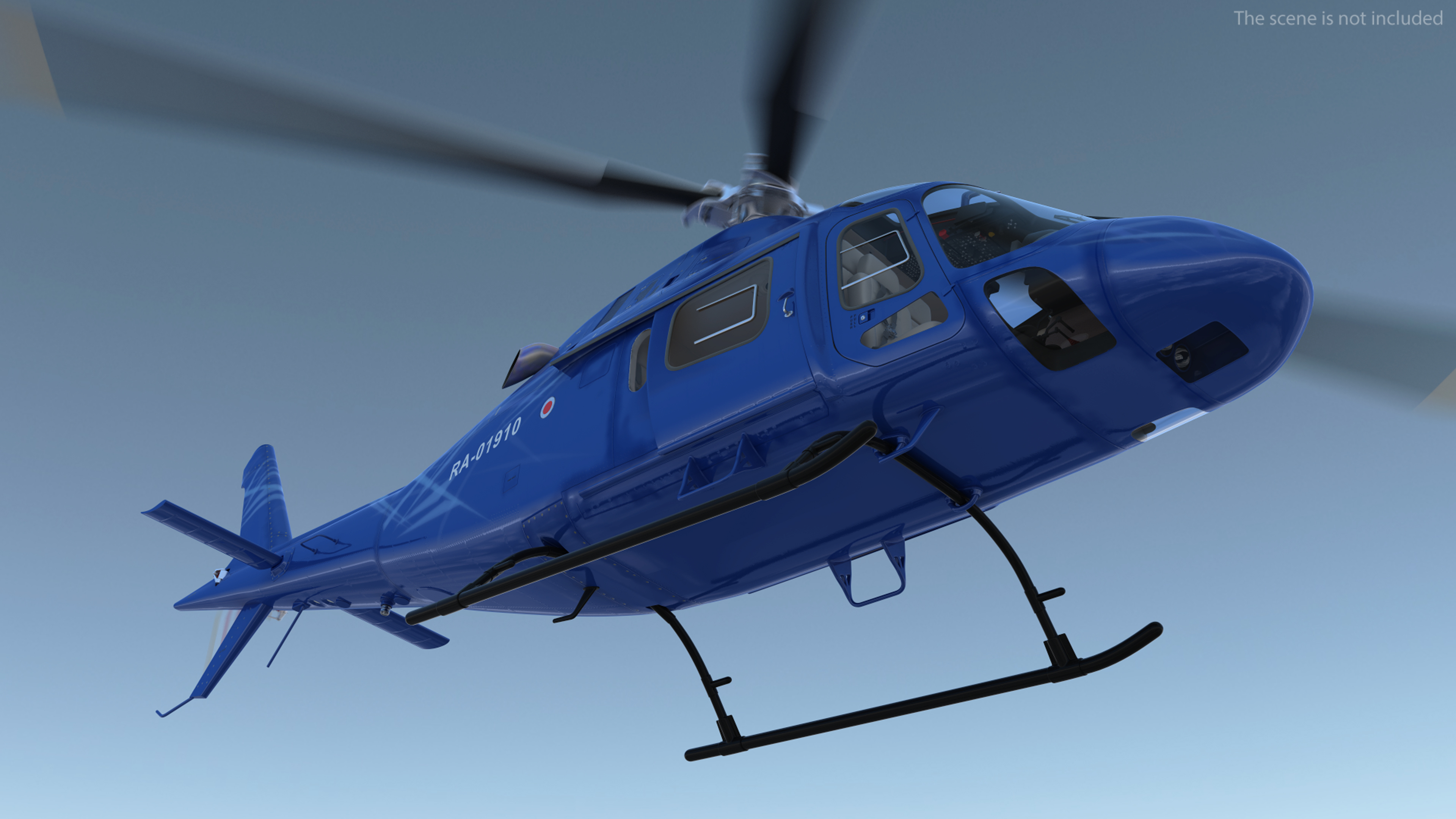 3D Leonardo AgustaWestland AW119 Helicopter Blue Rigged for Maya