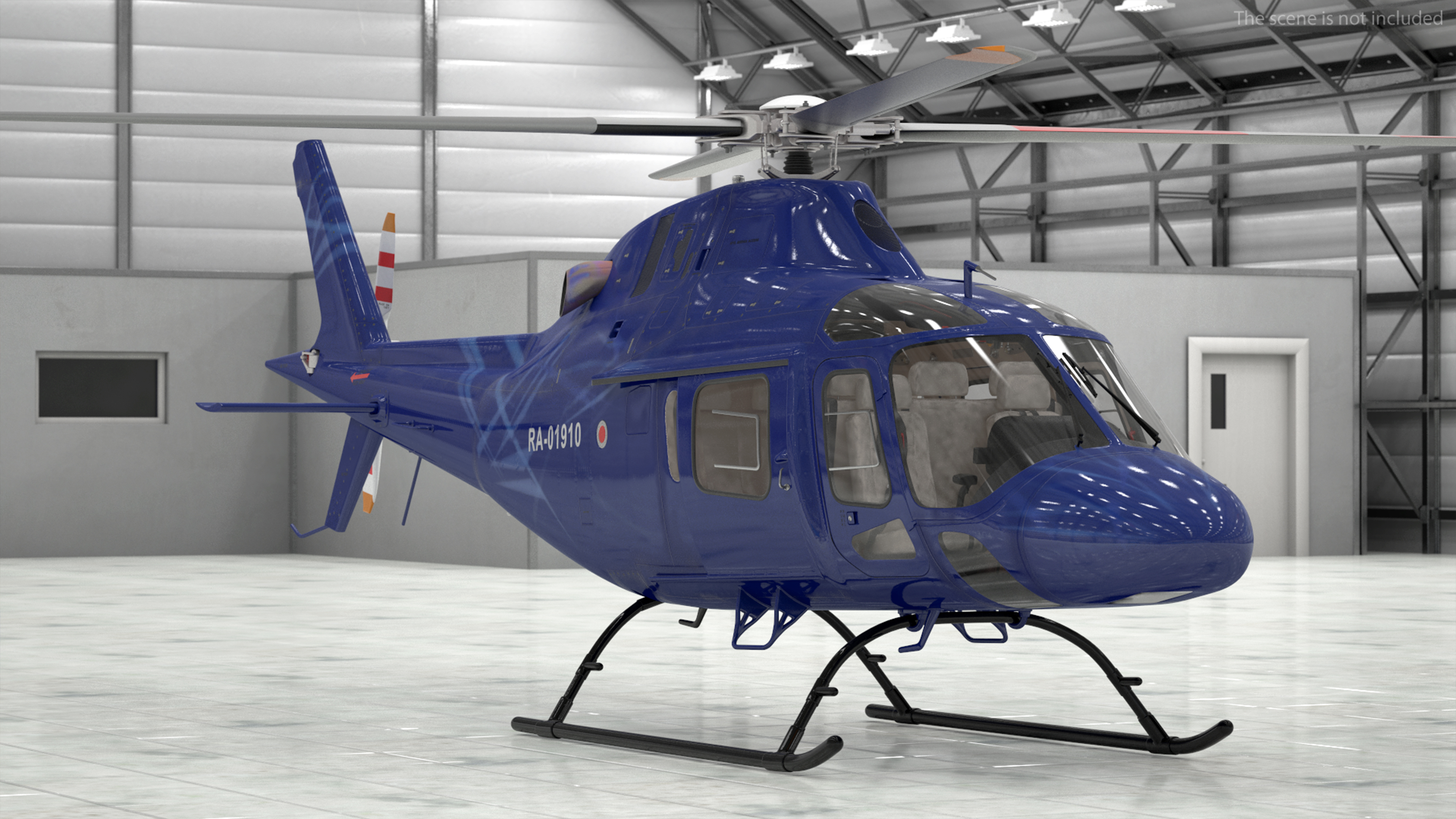 3D Leonardo AgustaWestland AW119 Helicopter Blue Rigged for Maya