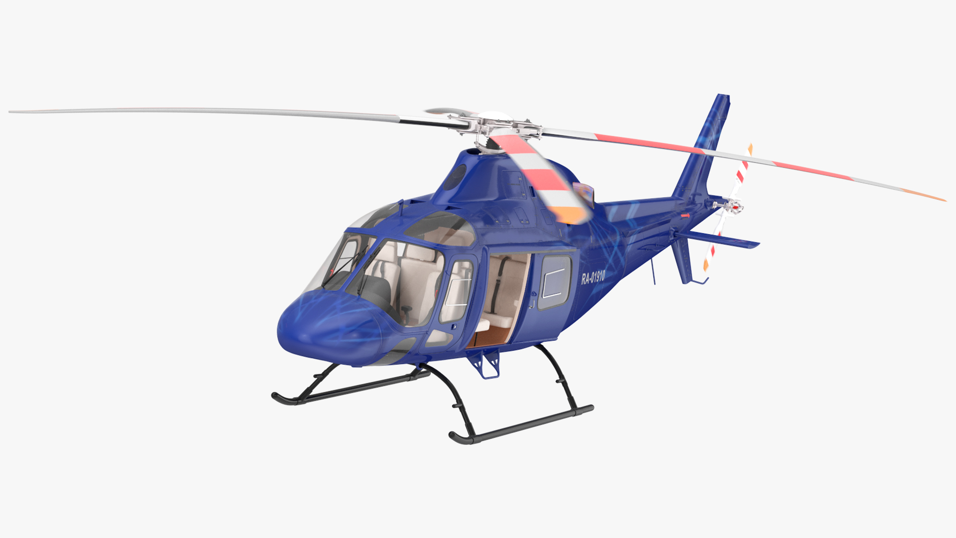3D Leonardo AgustaWestland AW119 Helicopter Blue Rigged for Maya