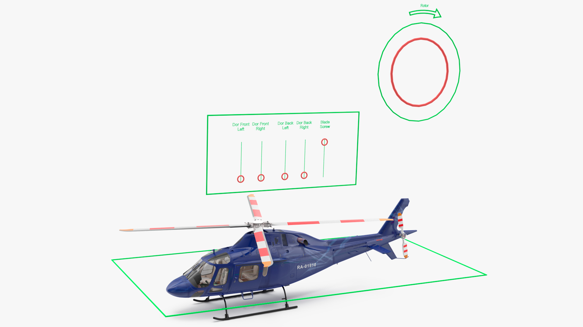 3D Leonardo AgustaWestland AW119 Helicopter Blue Rigged for Maya