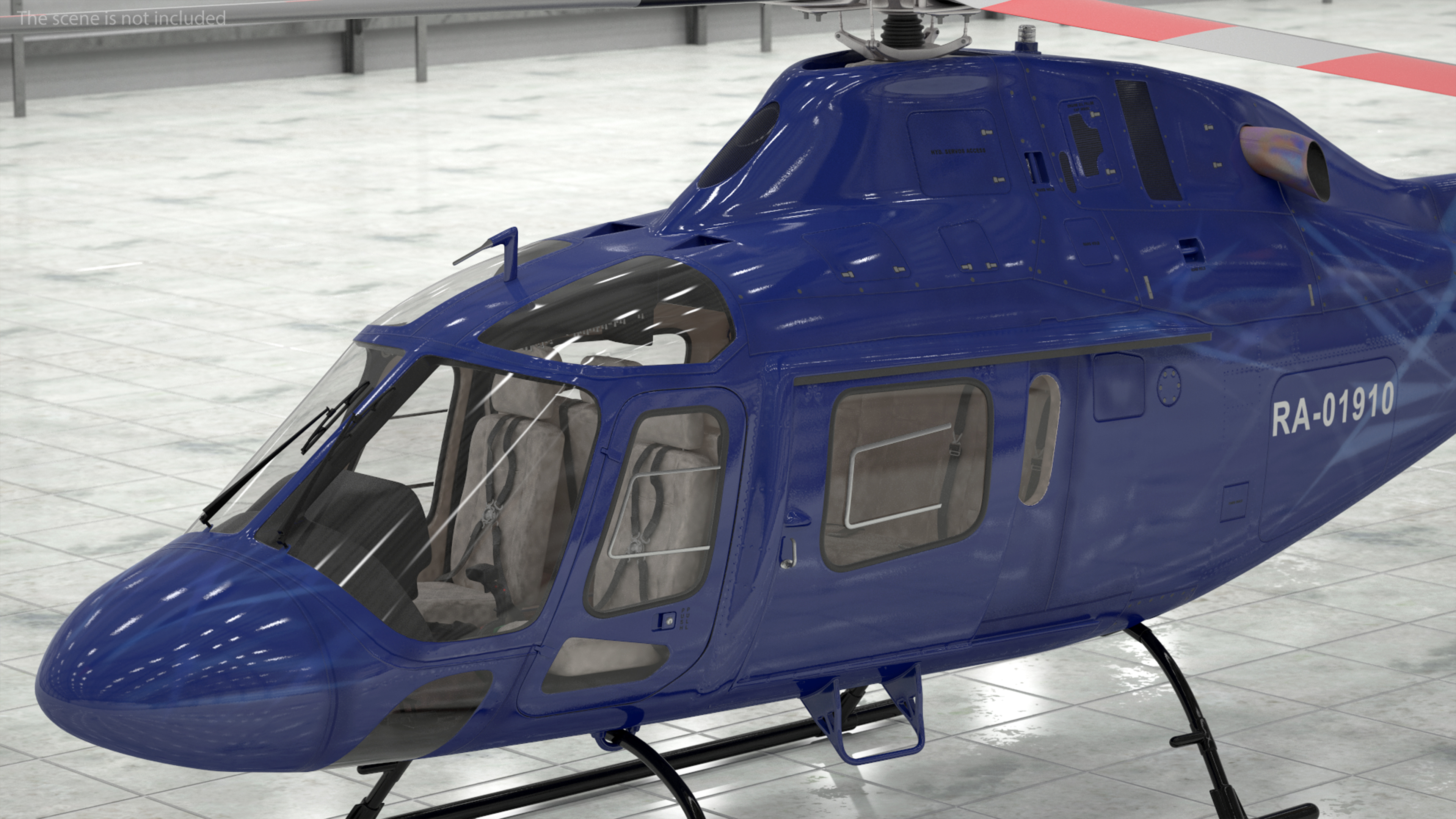 3D Leonardo AgustaWestland AW119 Helicopter Blue Rigged for Maya