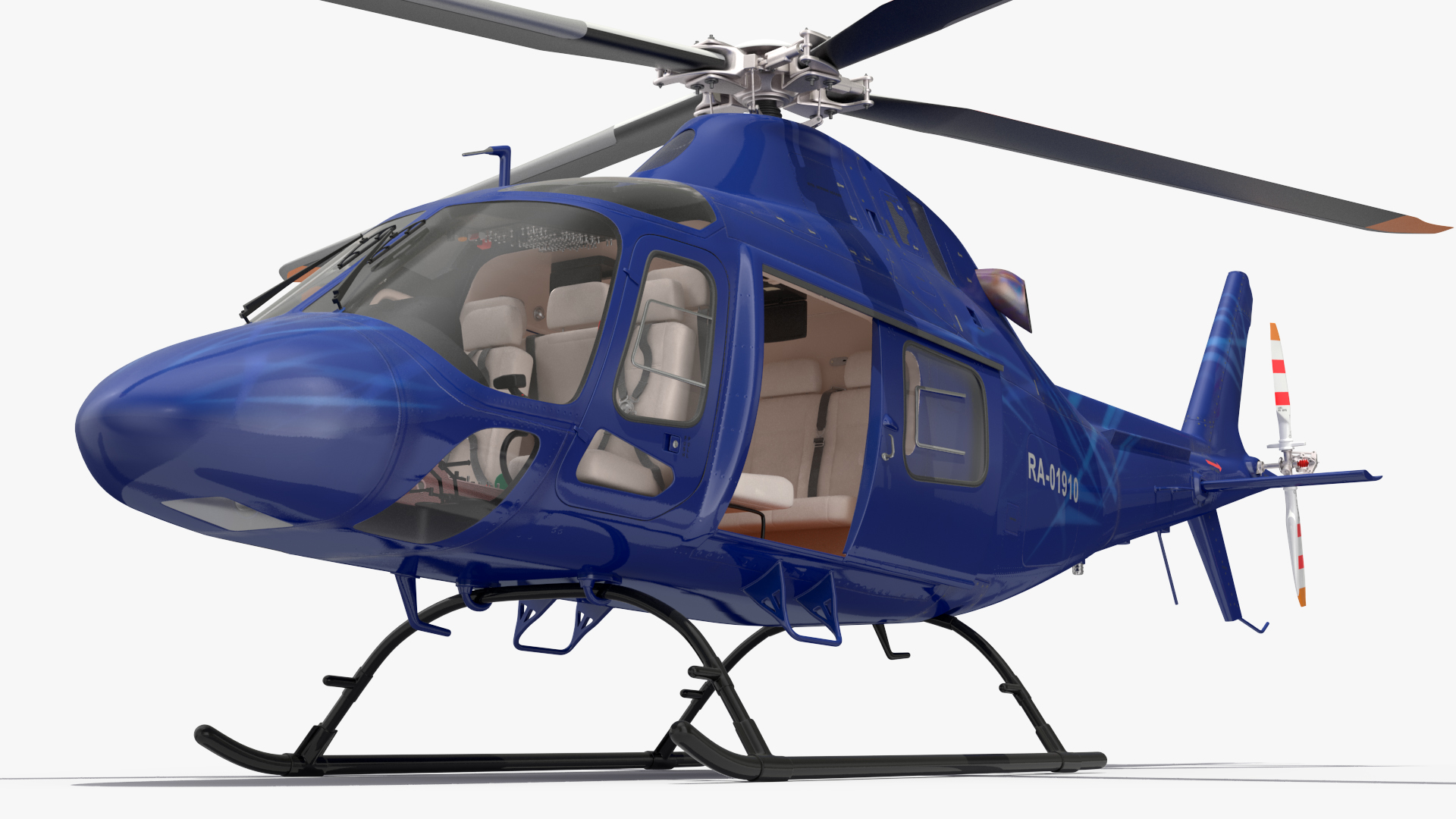 3D Leonardo AgustaWestland AW119 Helicopter Blue Rigged for Maya