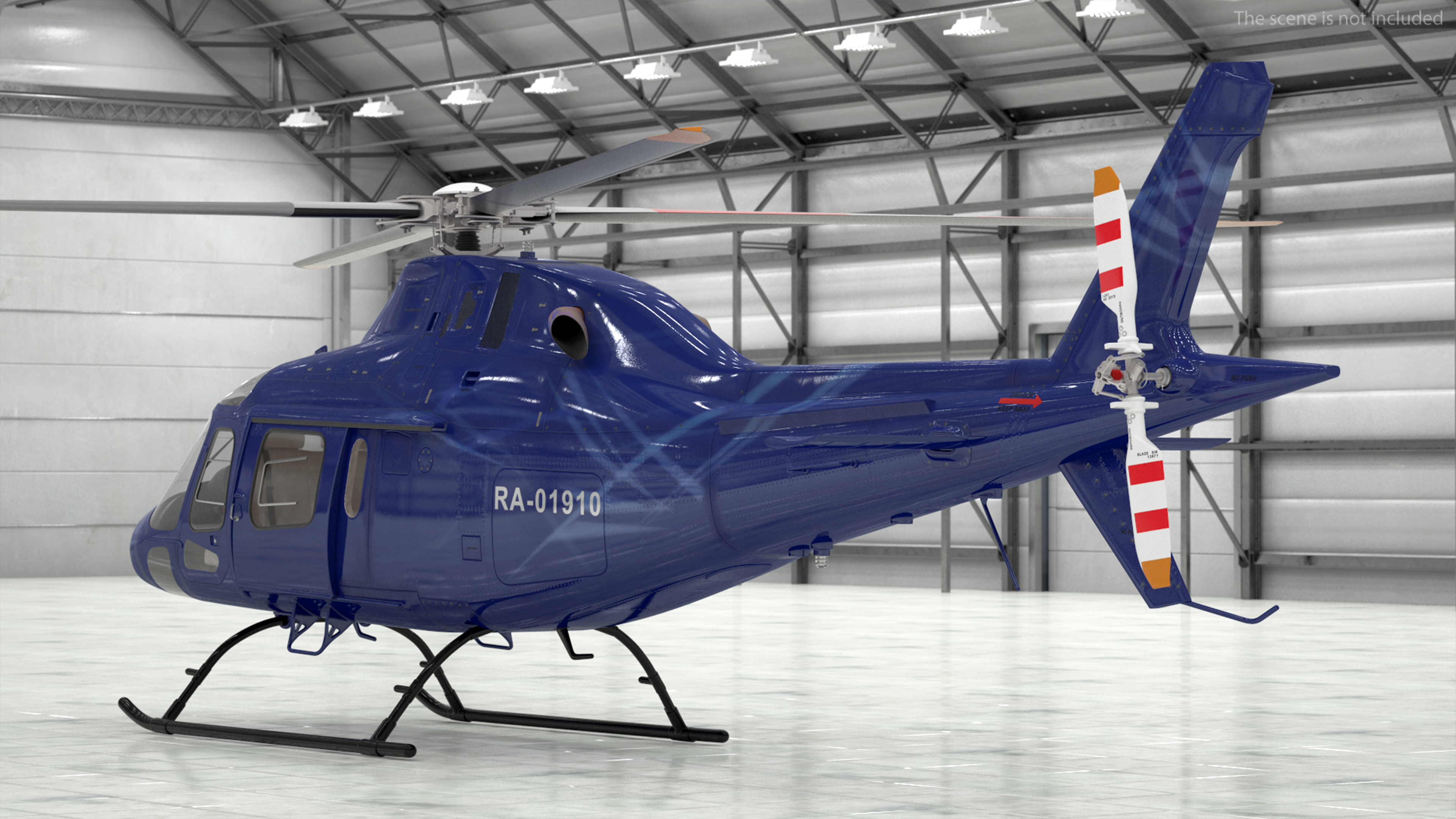 3D Leonardo AgustaWestland AW119 Helicopter Blue Rigged for Maya