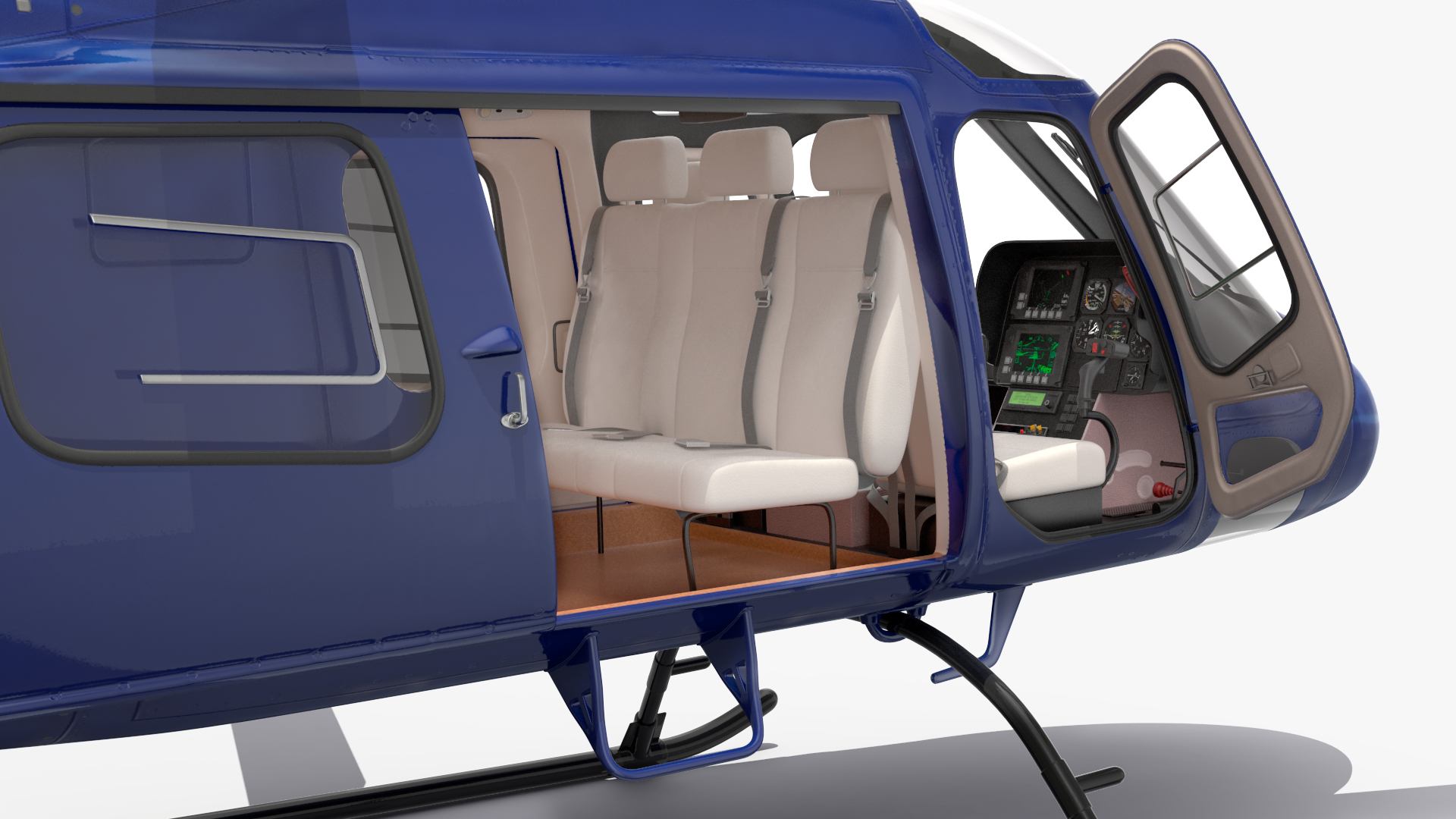 3D Leonardo AgustaWestland AW119 Helicopter Blue Rigged for Maya