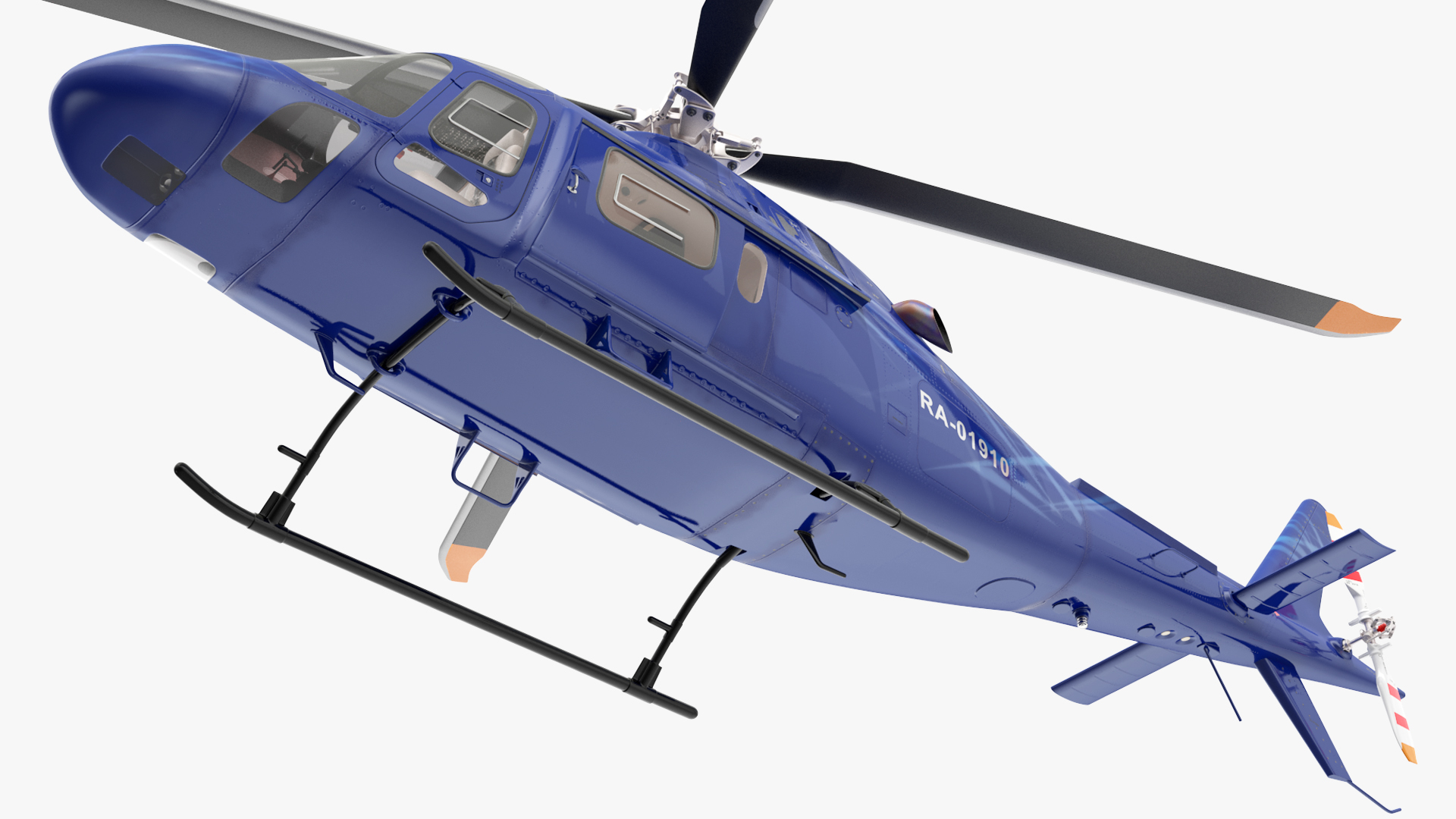 3D Leonardo AgustaWestland AW119 Helicopter Blue Rigged for Maya