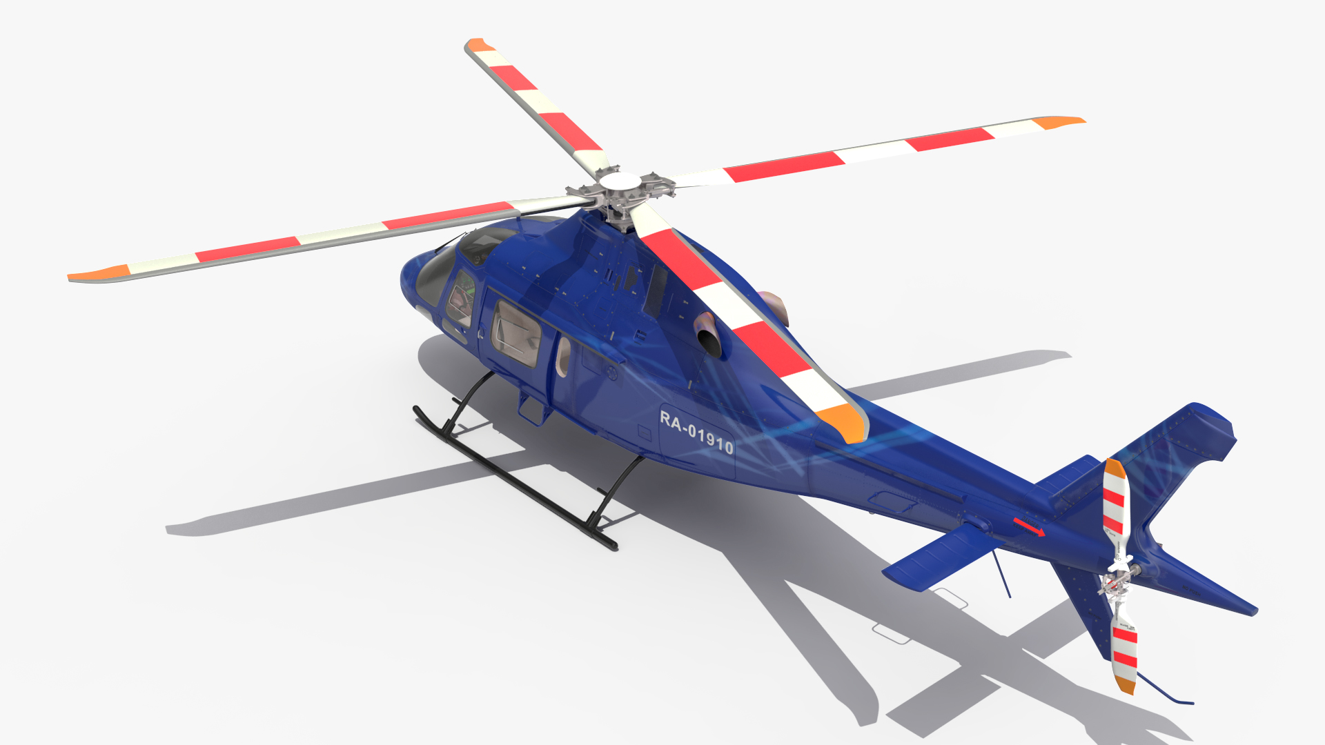 3D Leonardo AgustaWestland AW119 Helicopter Blue Rigged for Maya