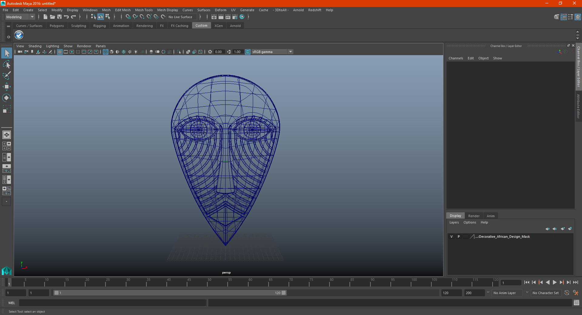3D model Decorative African Design Mask