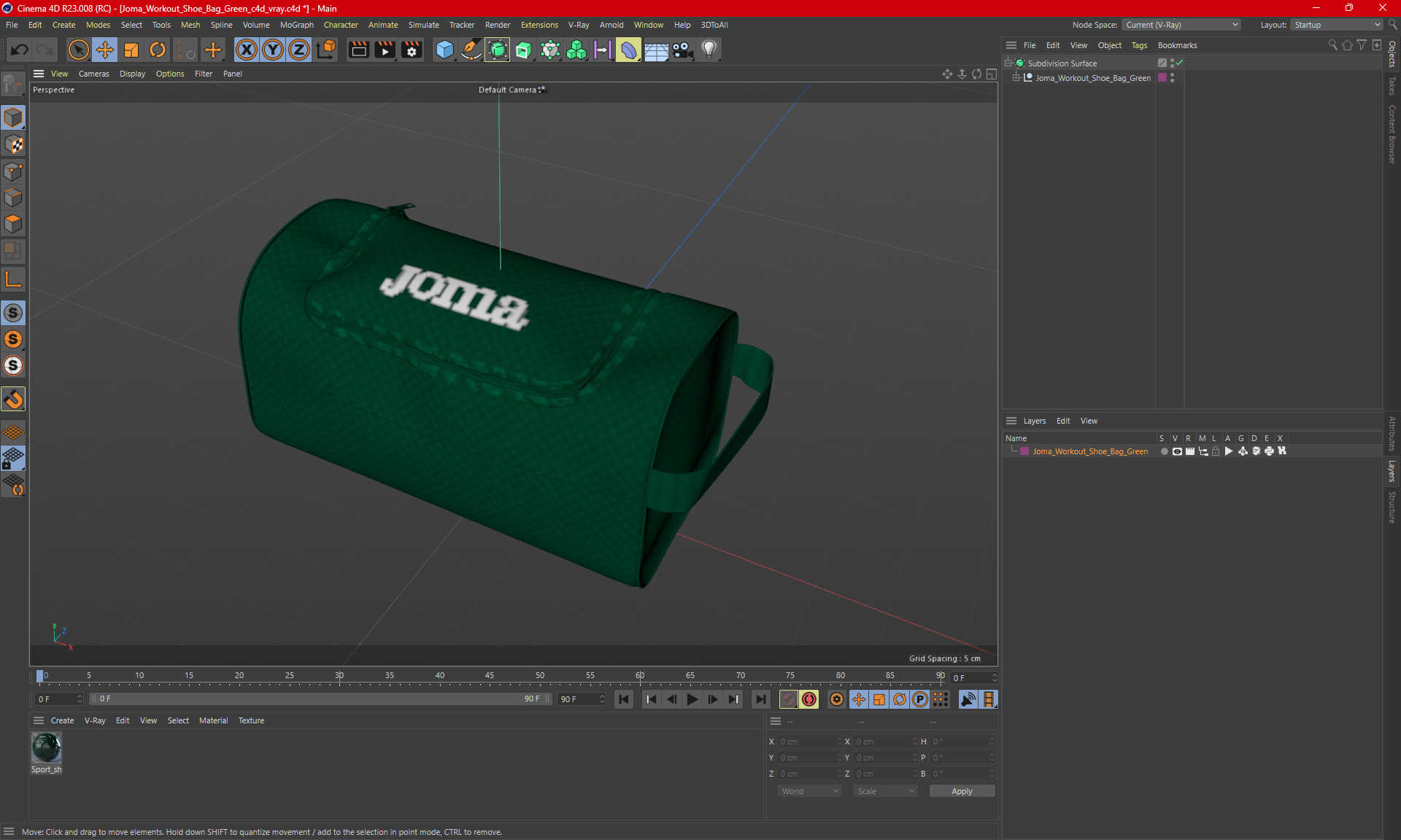 Joma Workout Shoe Bag Green 3D