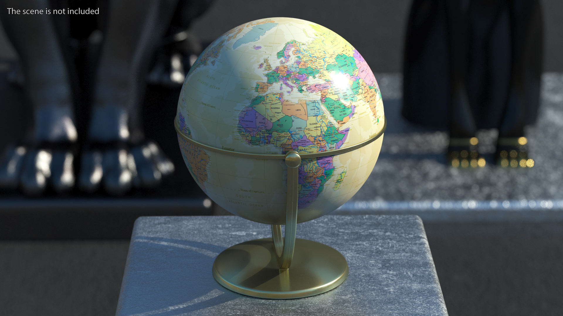 3D model Vintage World Globe with Stand