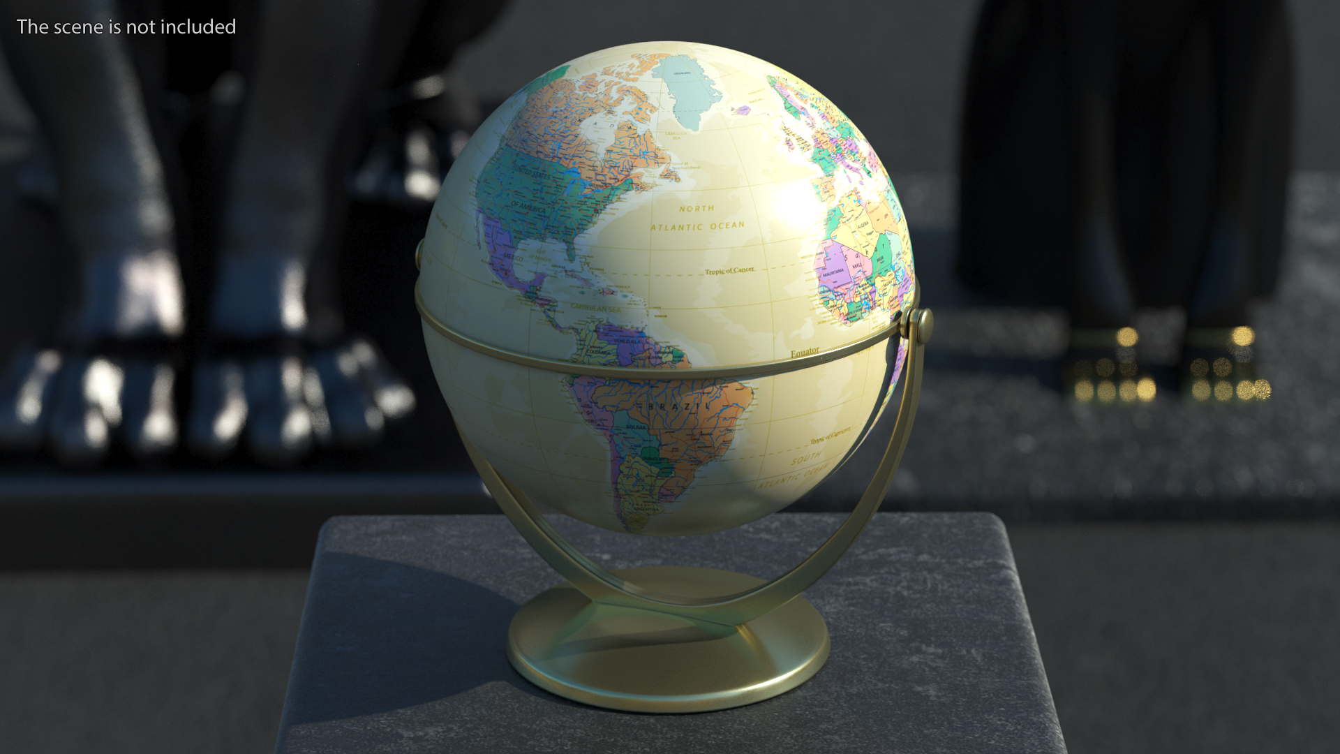 3D model Vintage World Globe with Stand