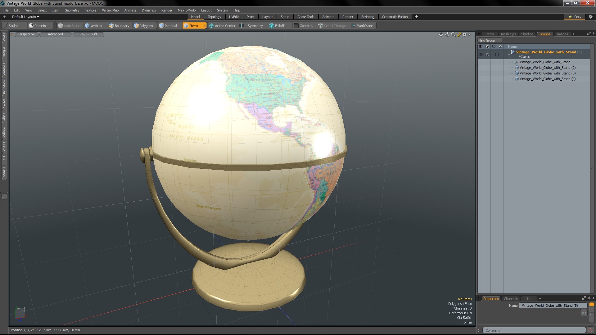 3D model Vintage World Globe with Stand