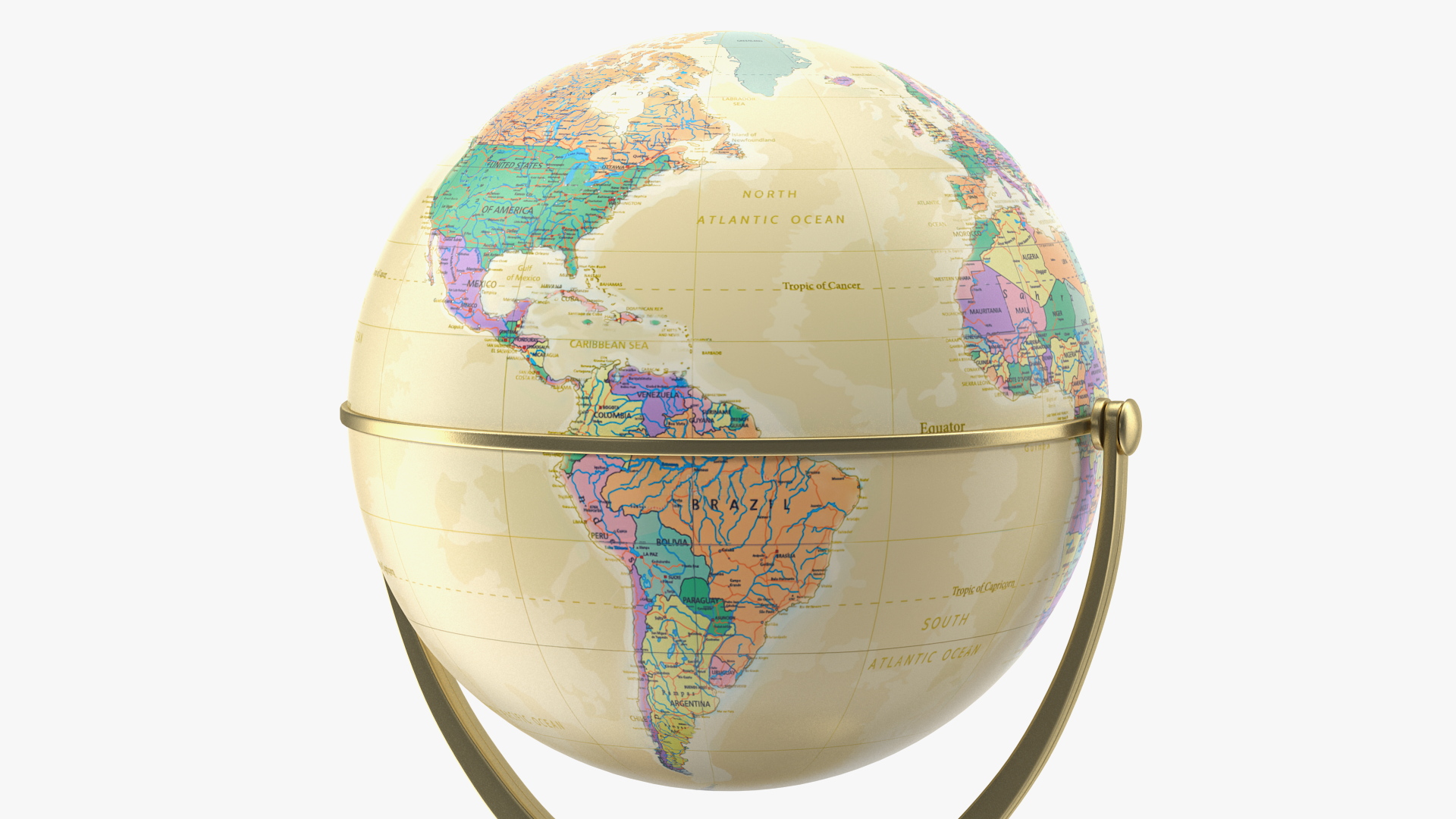 3D model Vintage World Globe with Stand