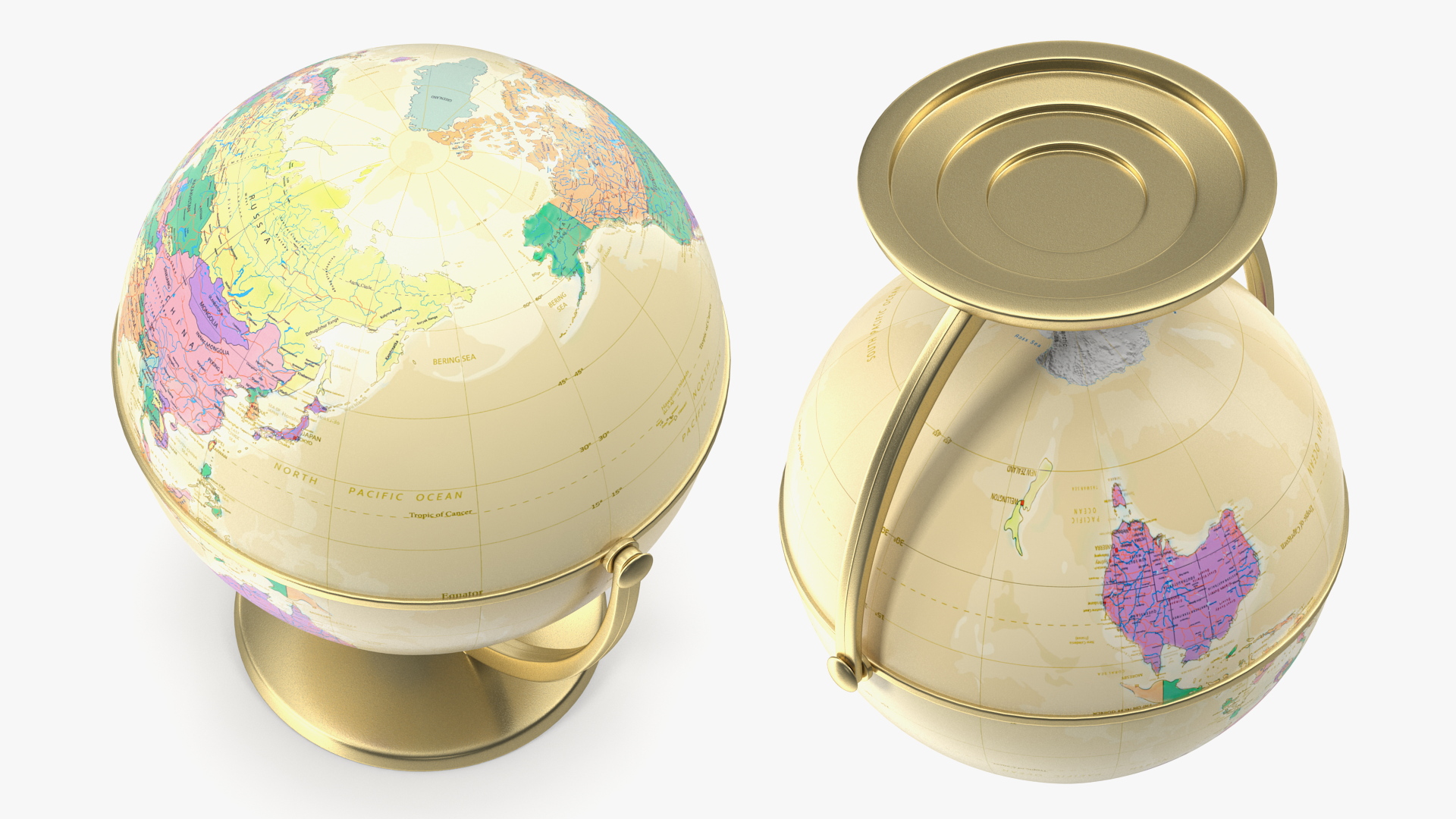 3D model Vintage World Globe with Stand