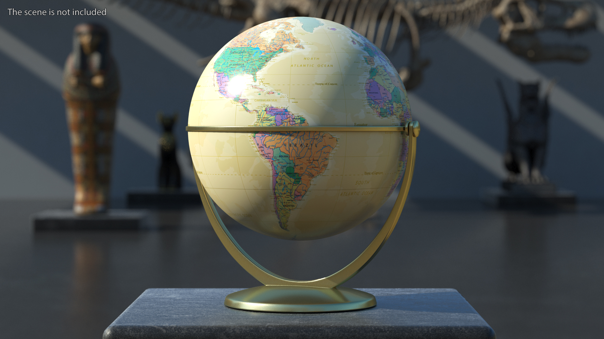 3D model Vintage World Globe with Stand