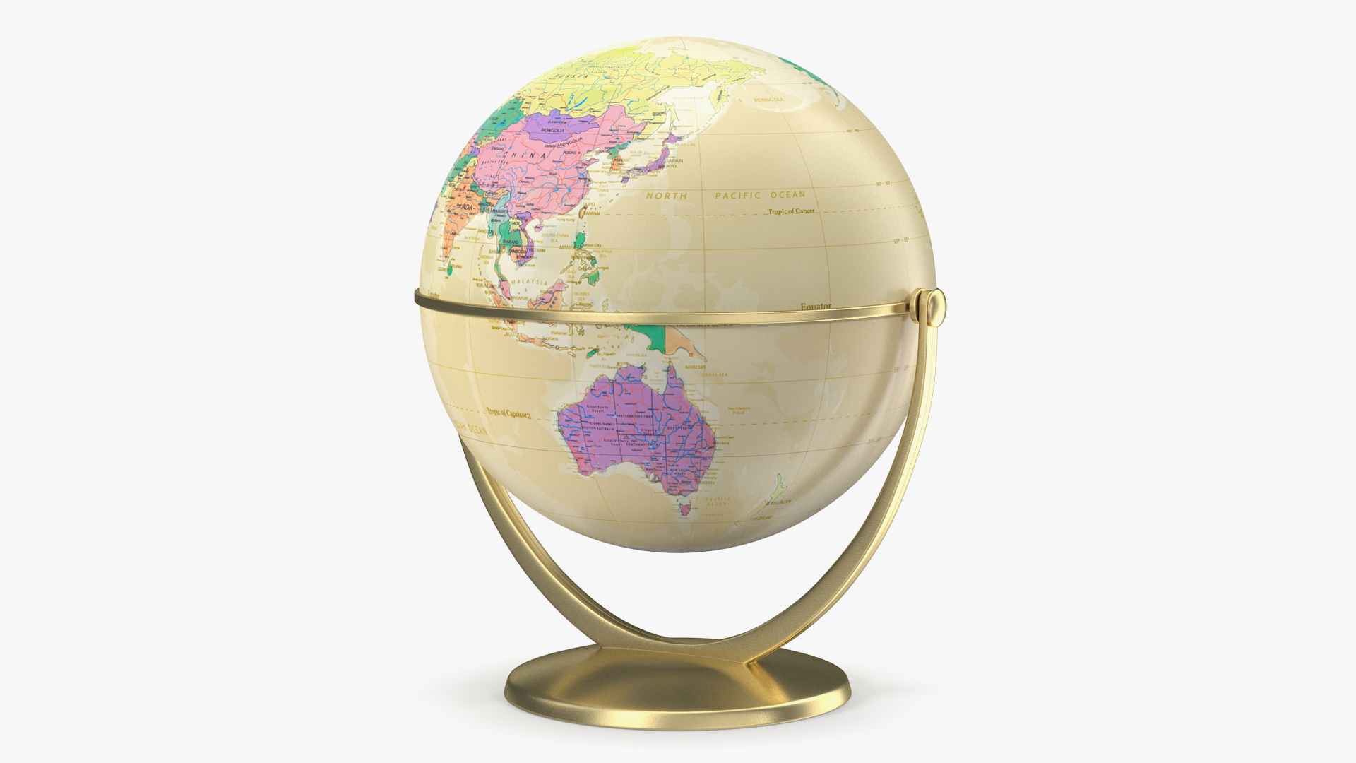 3D model Vintage World Globe with Stand