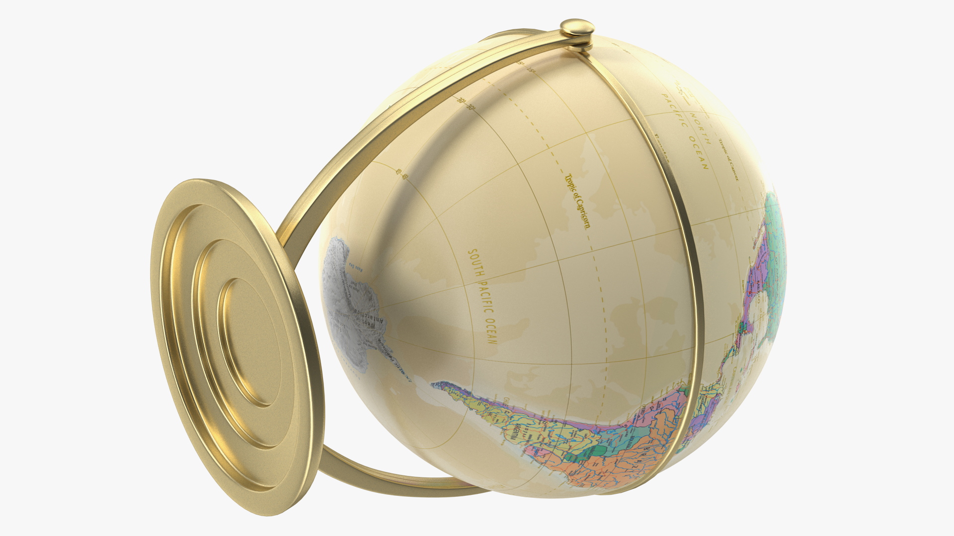 3D model Vintage World Globe with Stand