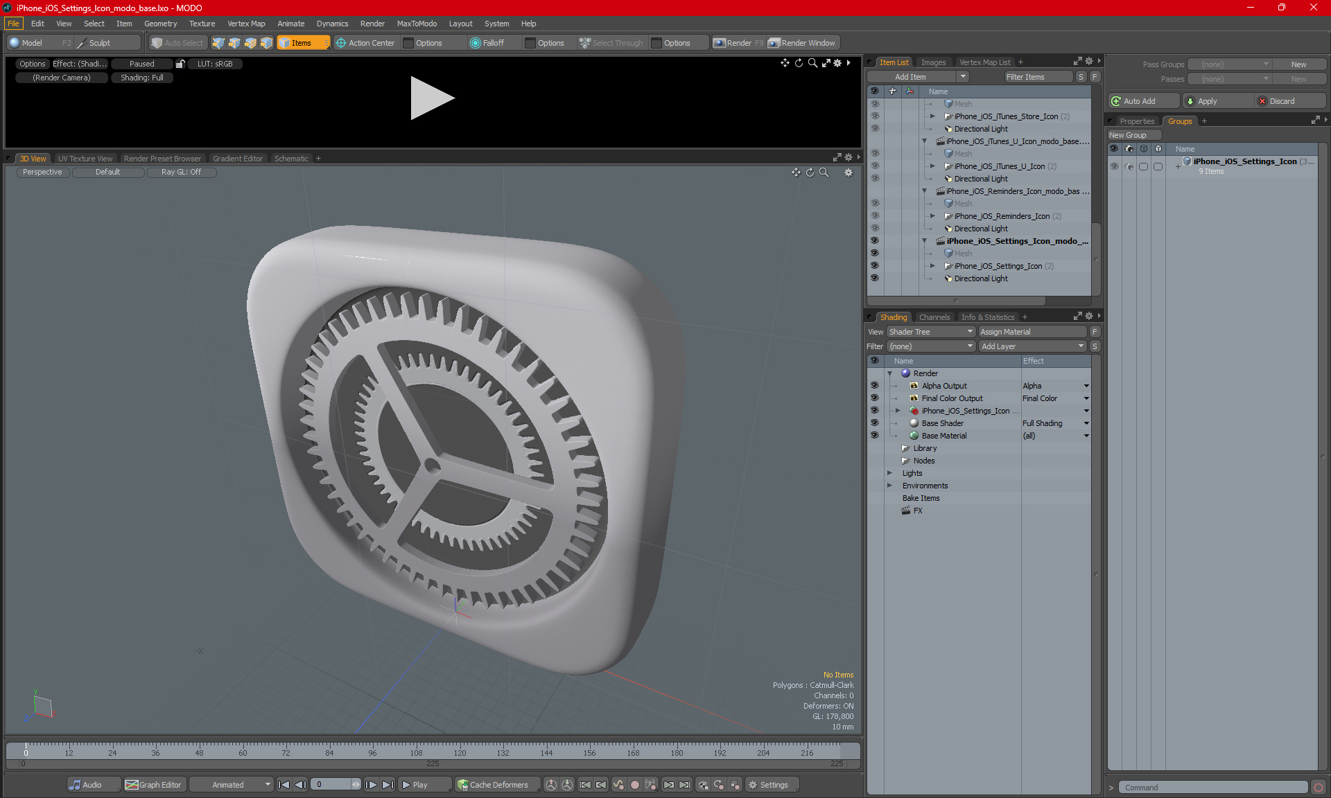 iPhone iOS Settings Icon 3D model