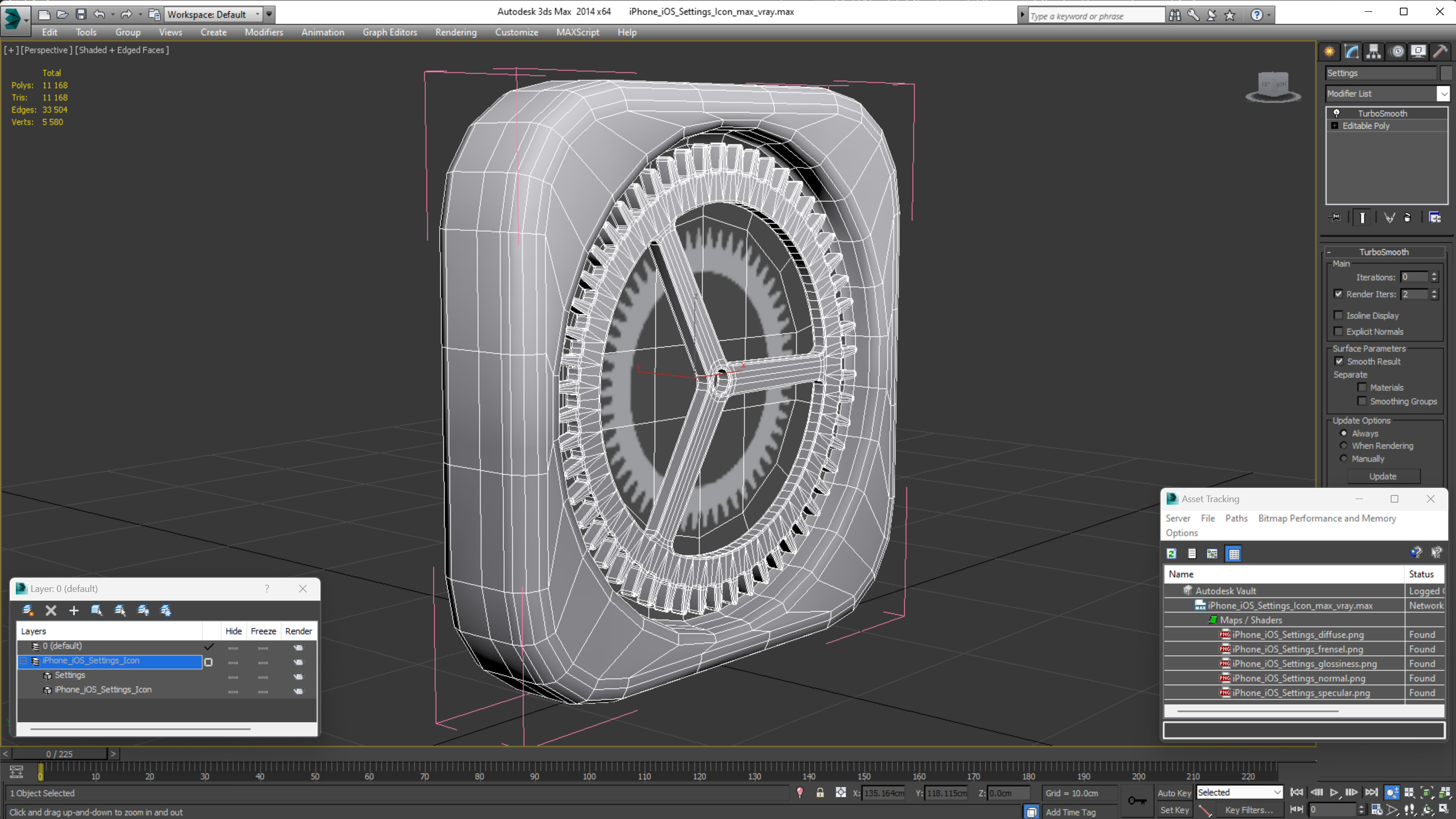 iPhone iOS Settings Icon 3D model
