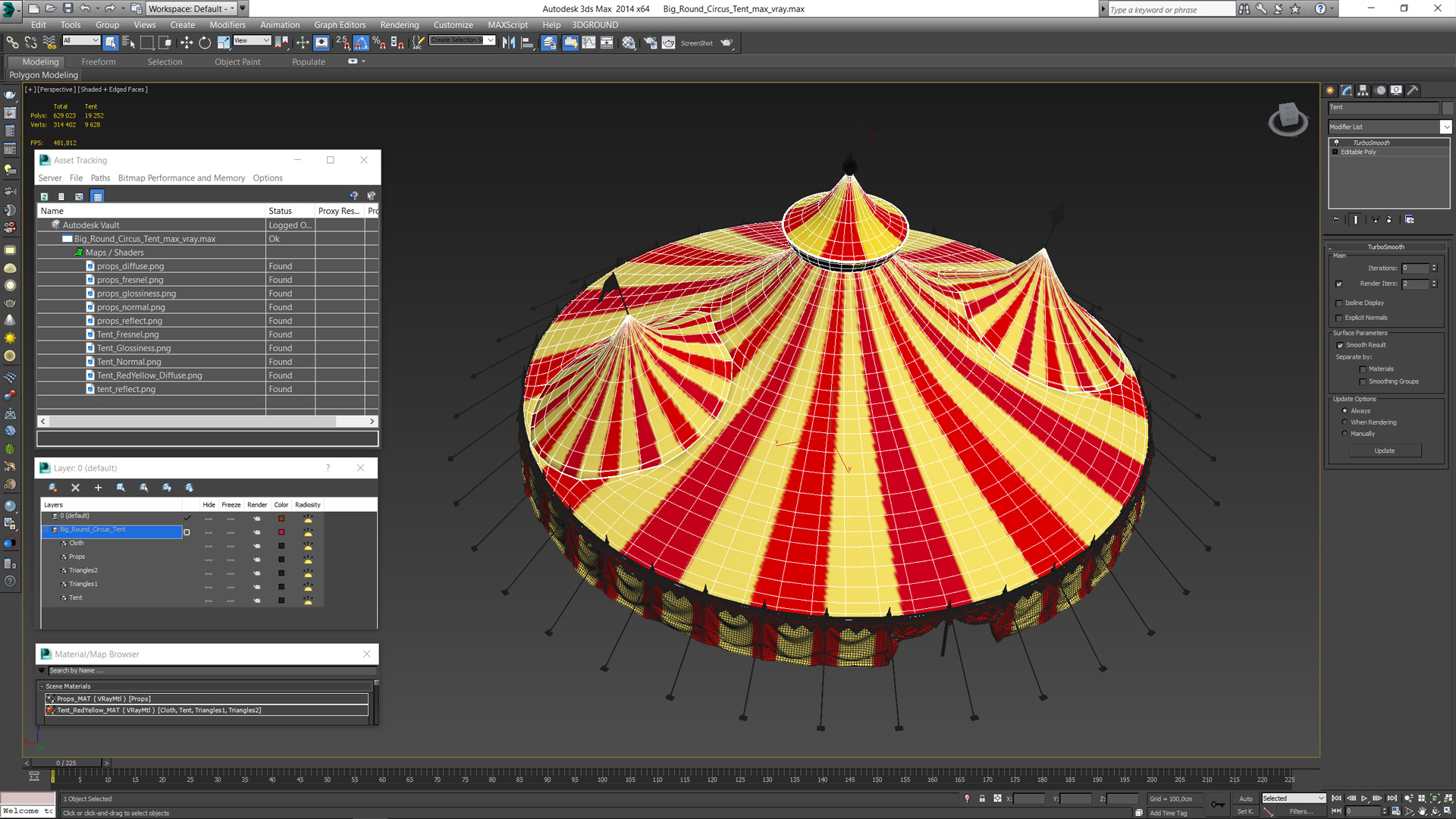 3D Big Round Circus Tent